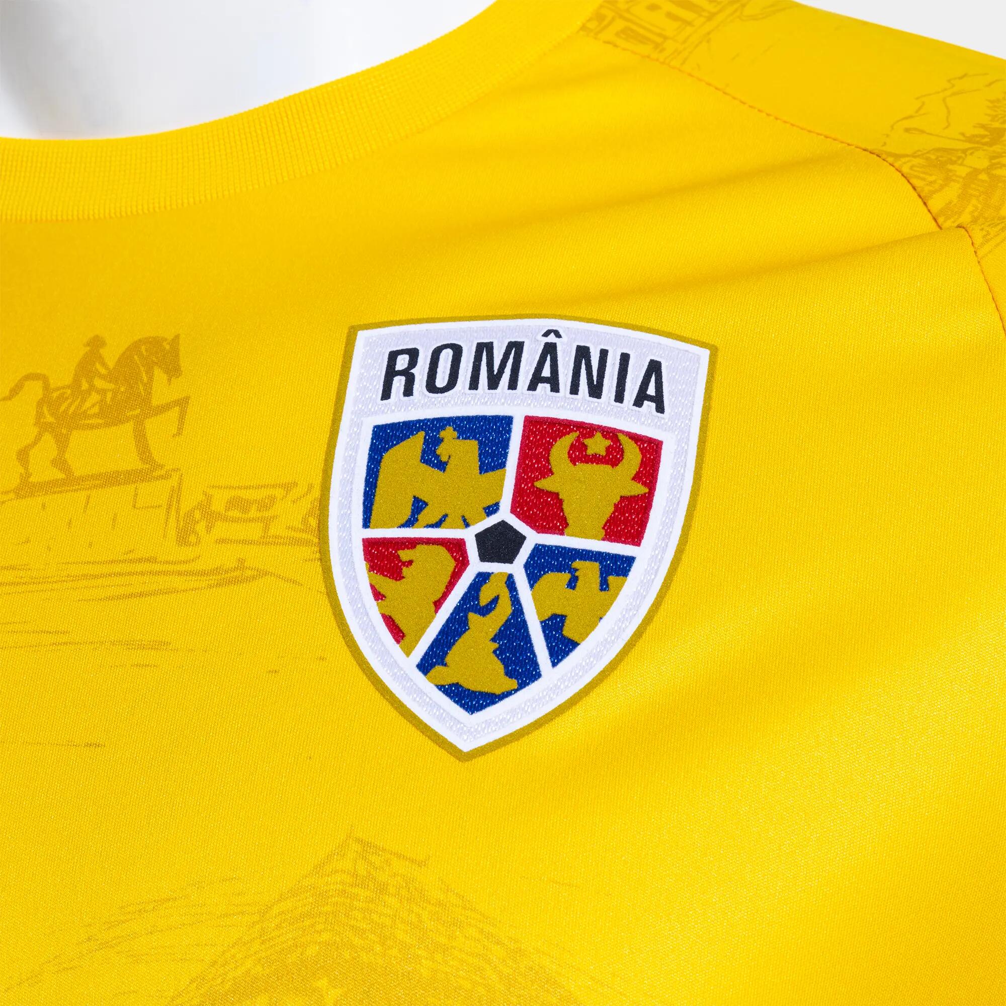 Tricou Oficial premeci al Echipei Naționale de Fotbal a României galben Adulți 5/7
