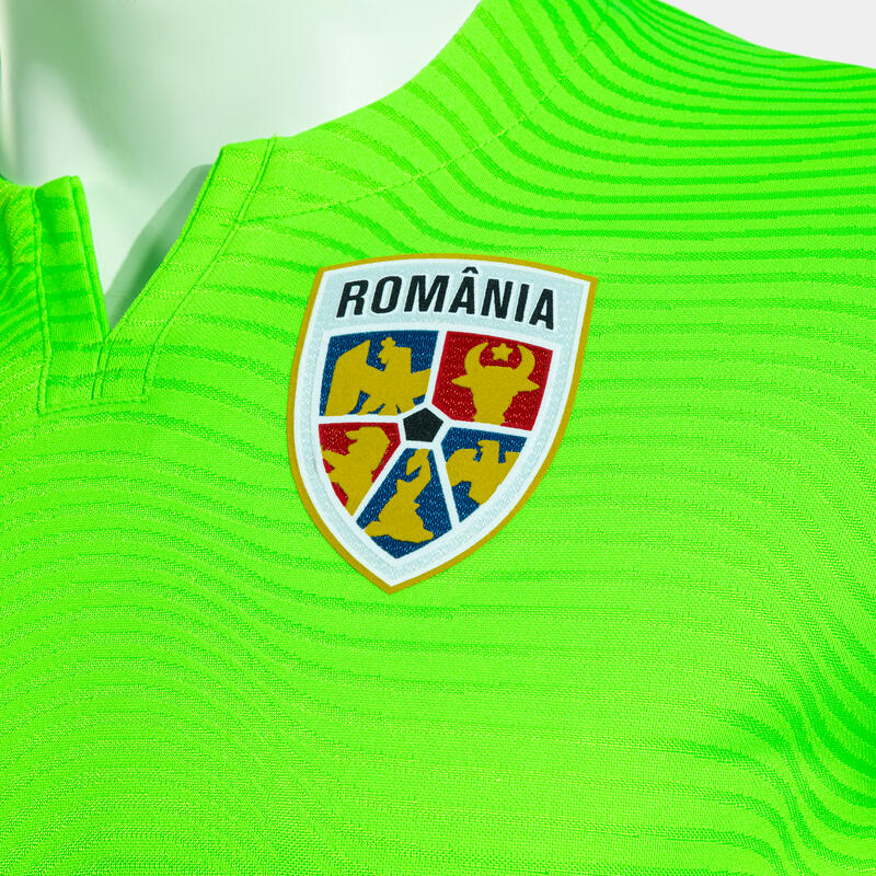 Tricou Oficial portar Echipa Națională de Fotbal a României verde fluor Adulți