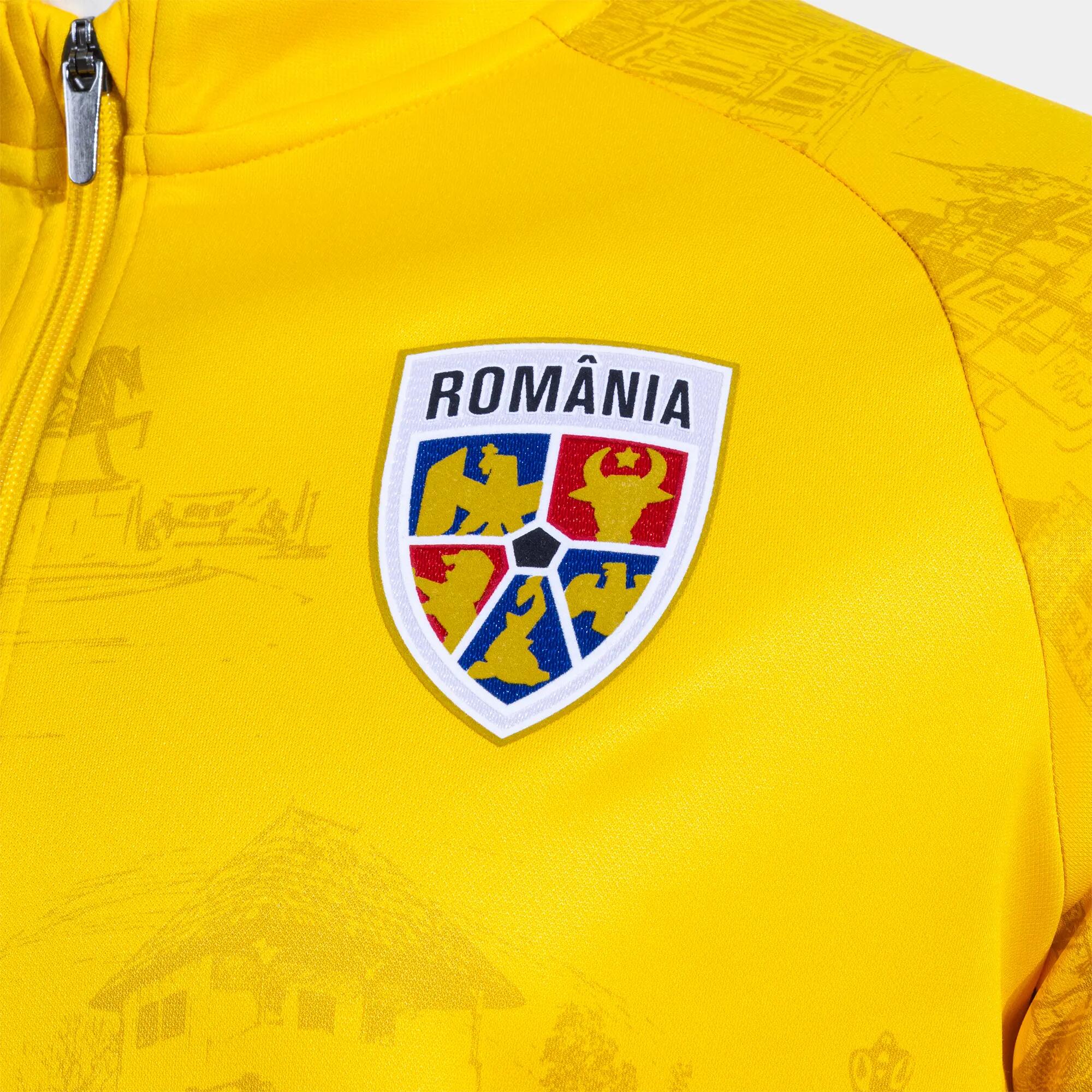 Jachetă Oficială încălzire Echipa Națională de Fotbal a României galben Adulți 4/4