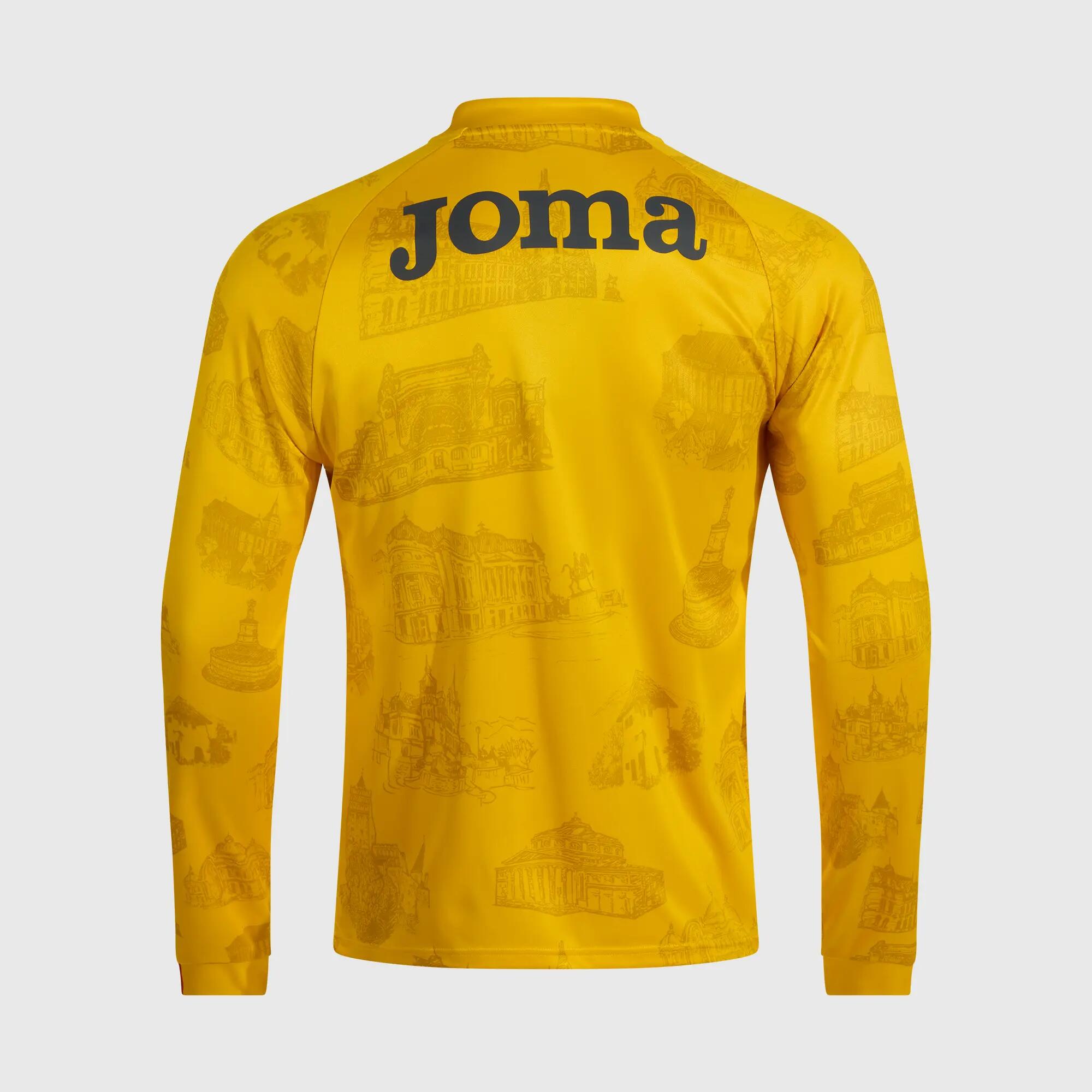 Jachetă Oficială încălzire Echipa Națională de Fotbal a României galben Adulți 3/4