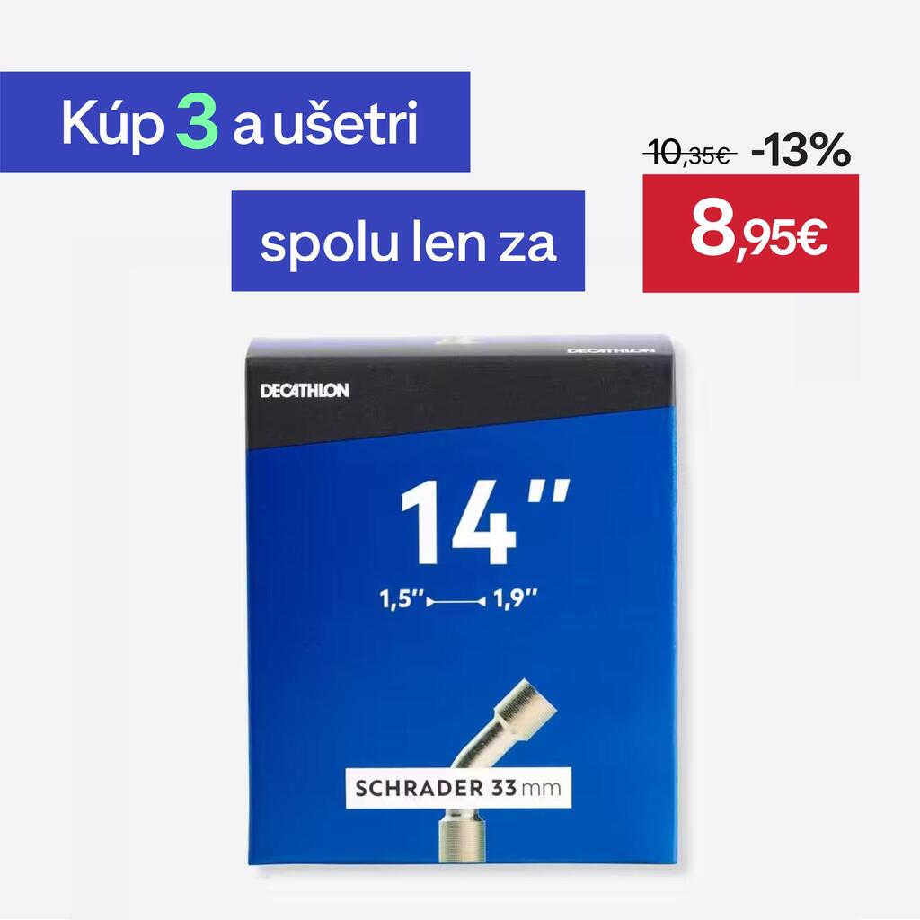 Duša 14" od 1,5 do 1,9 mm so zahnutým ventilom SCHRADER