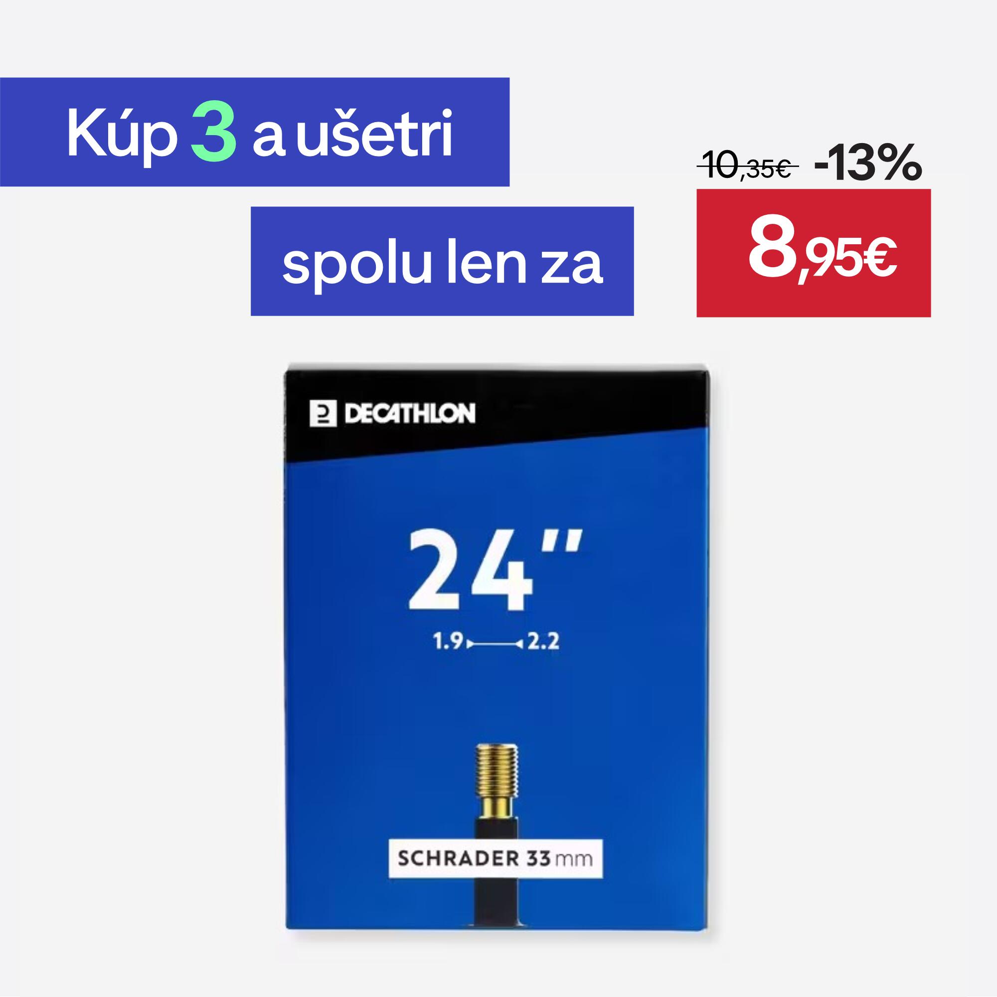 DECATHLON 24'' duša s profilom 1,9 až 2,2 s ventilom Schrader