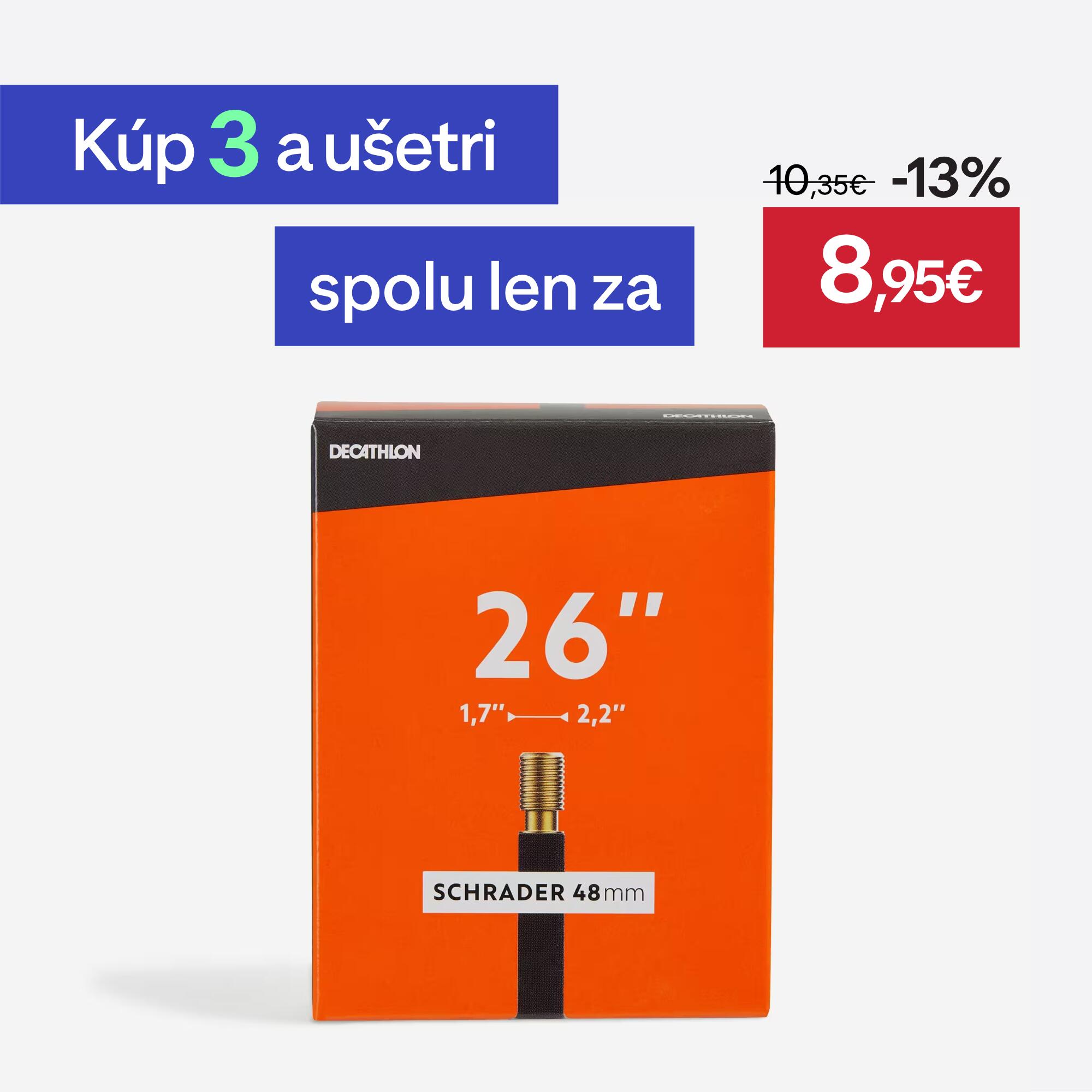 DECATHLON Duša 26 × 1,7/2,2 ventil Schrader 48 mm
