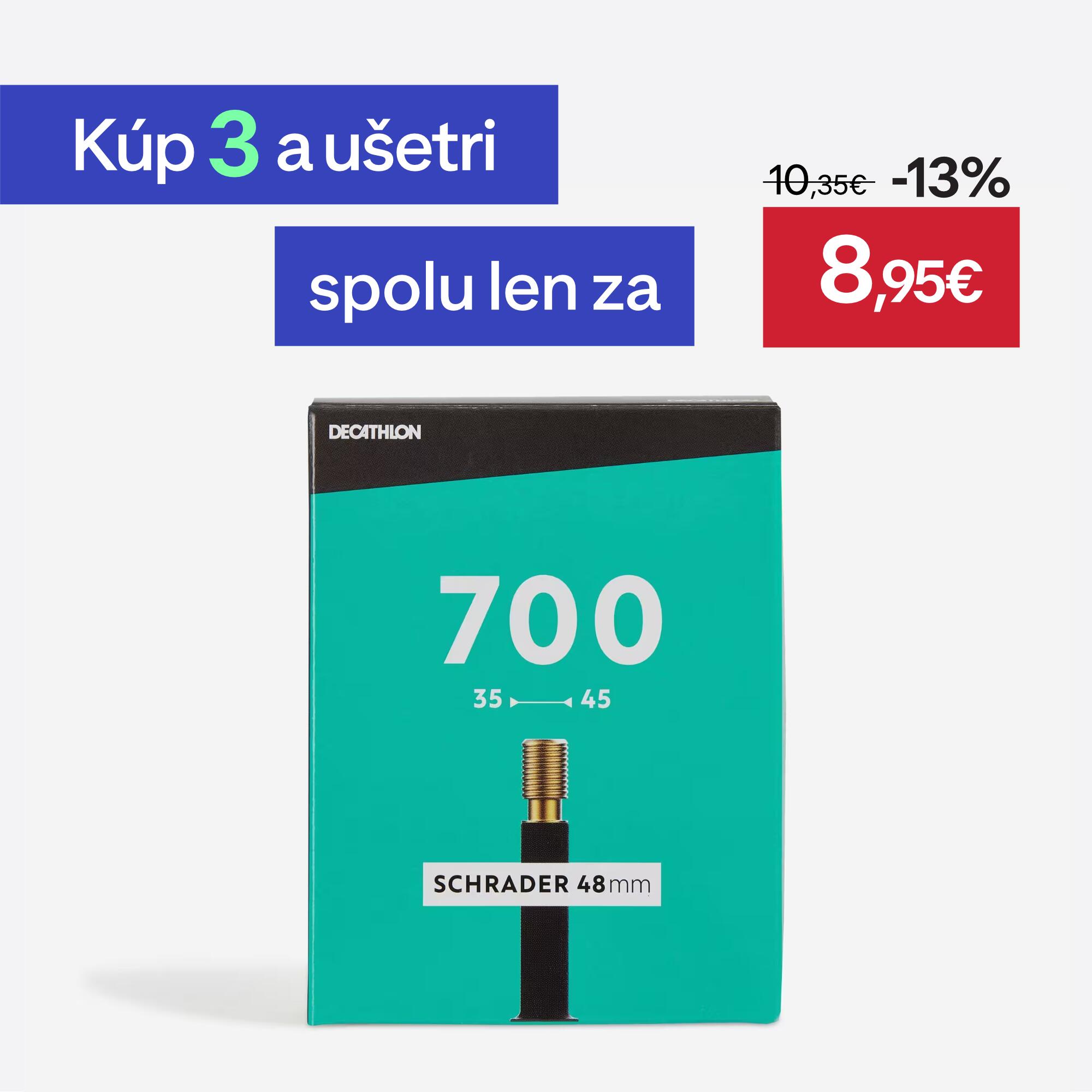 DECATHLON Duša 700 × 35/45 s ventilom Schrader 48 mm UNI