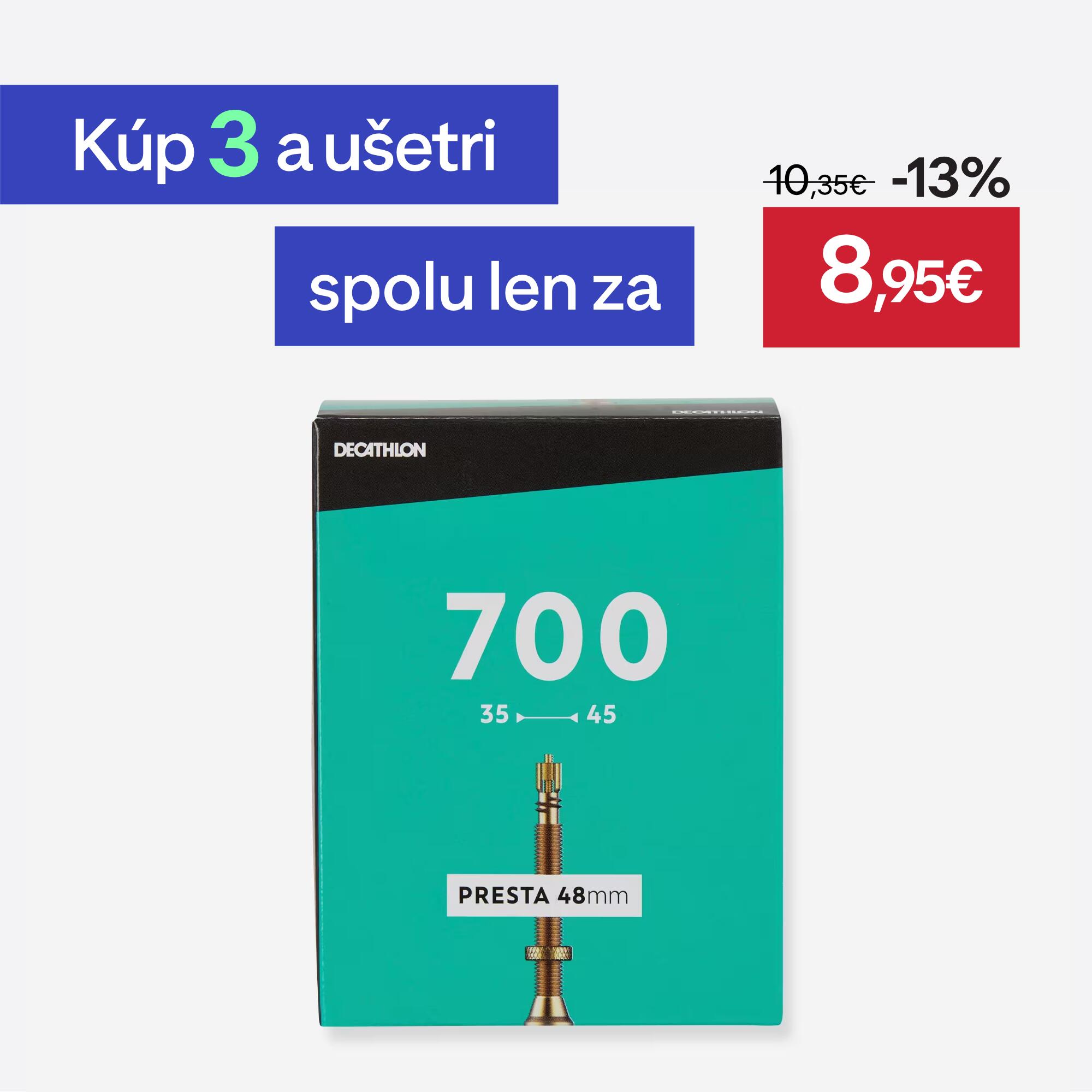DECATHLON Duša 700 × 35/45 s ventilom Presta 48 mm UNI