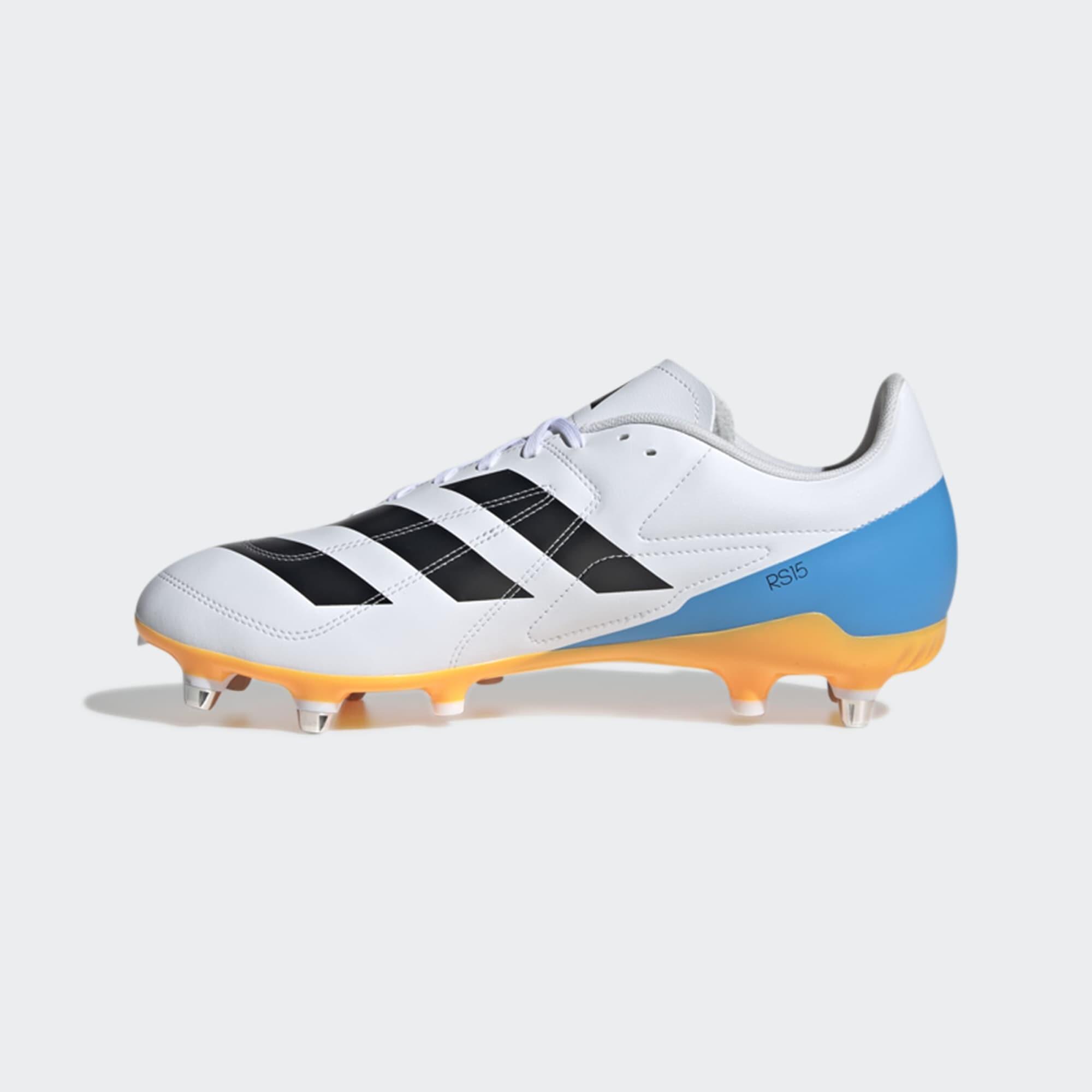 Scarpe rugby adulto ADIDAS RS15 SG ibride bianco-arancione-blu 9/9