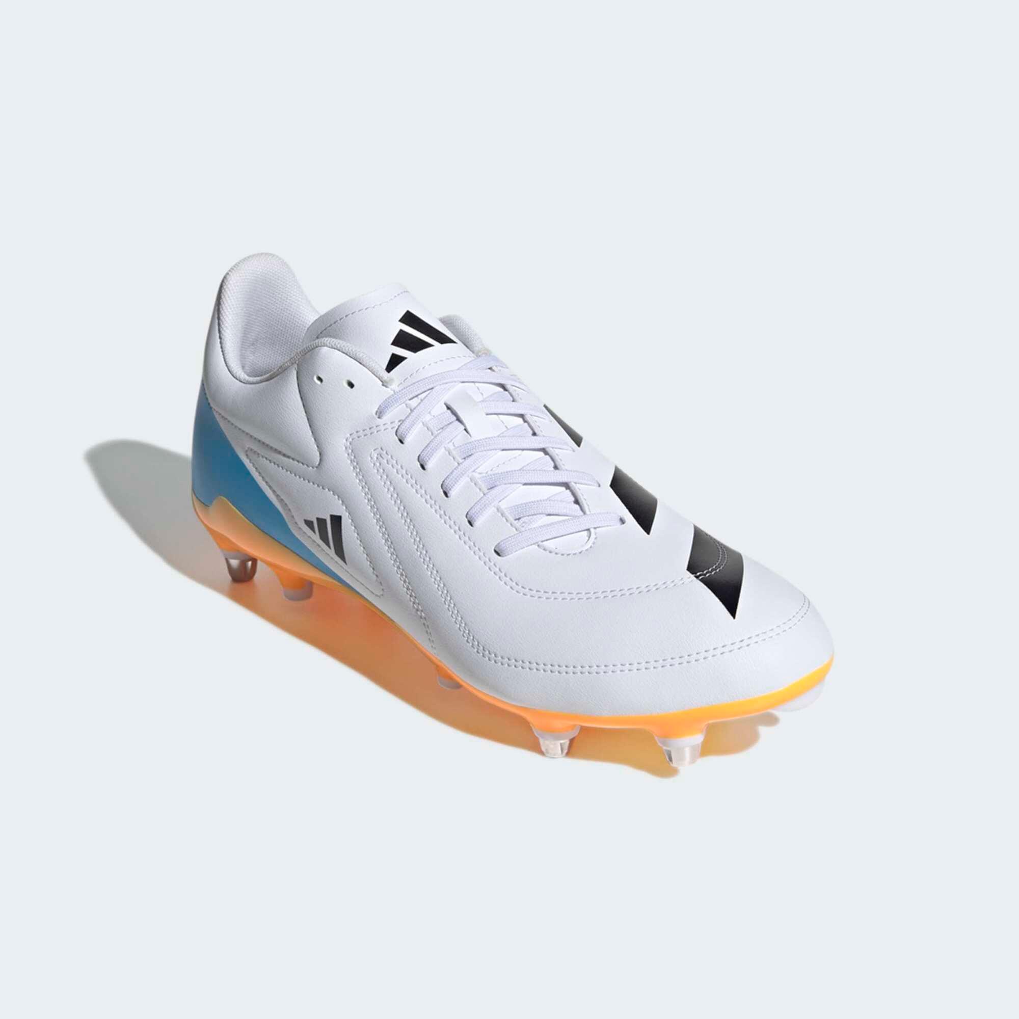 Scarpe rugby adulto ADIDAS RS15 SG ibride bianco-arancione-blu 7/9