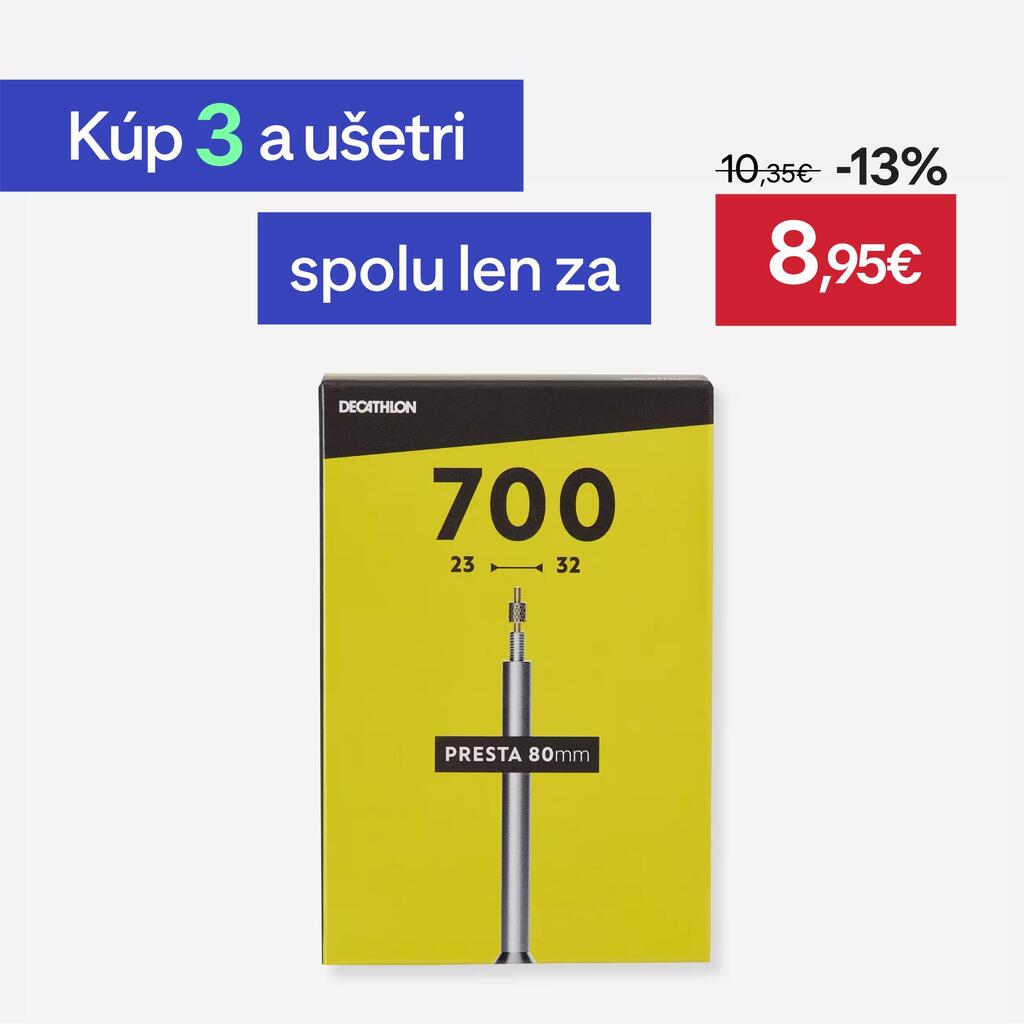 Duša 700 × 23/32 s ventilom Presta 80 mm