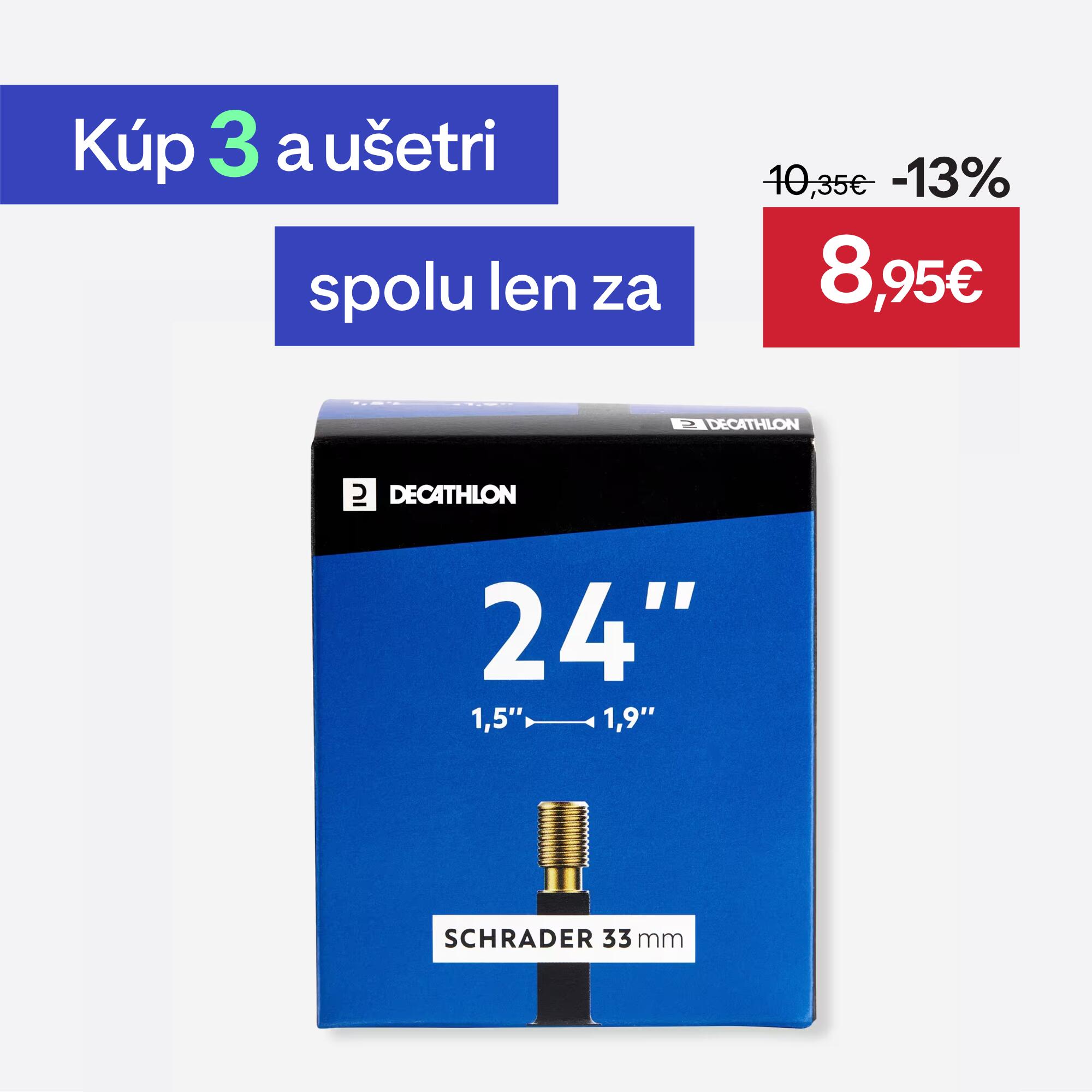 DECATHLON Duša 24 palcov prierez od 1,5 do 1,9 ventil Schrader