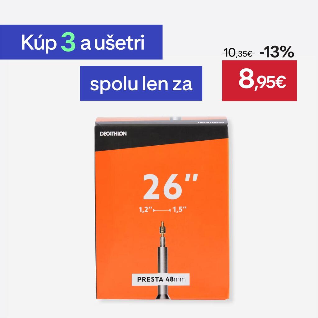 Duša 26 × 1,2/1,5 + ventil Presta 48 mm