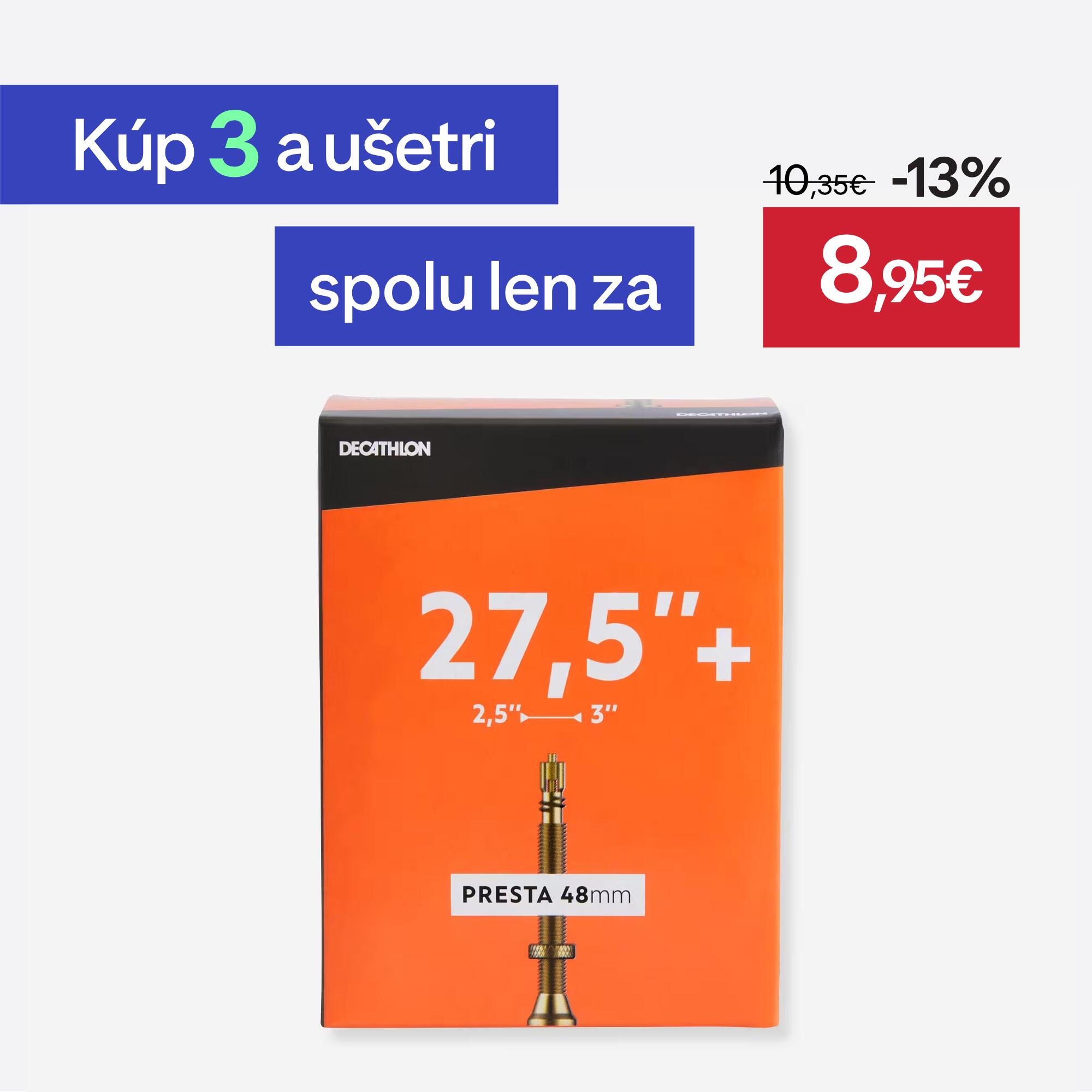 DECATHLON Duša 27,5 × 2,50/3,00 ventil Presta 48 mm