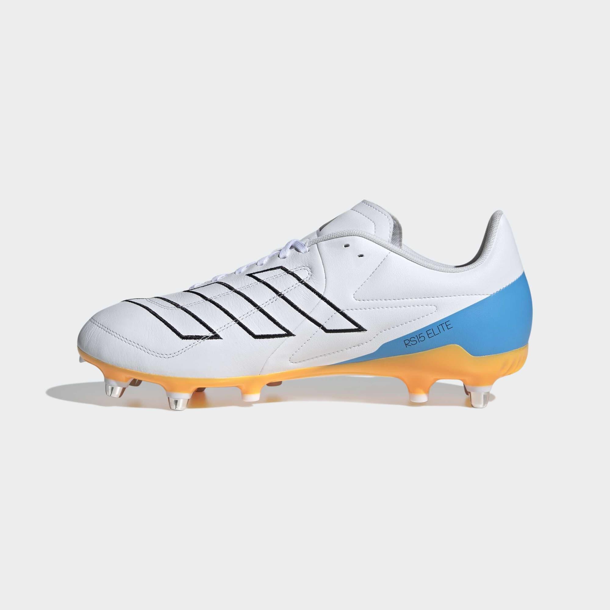 Chuteiras Híbridas de Rugby Adulto - Adidas RS15 Elite SG Hybride Branco/Laranja 9/9