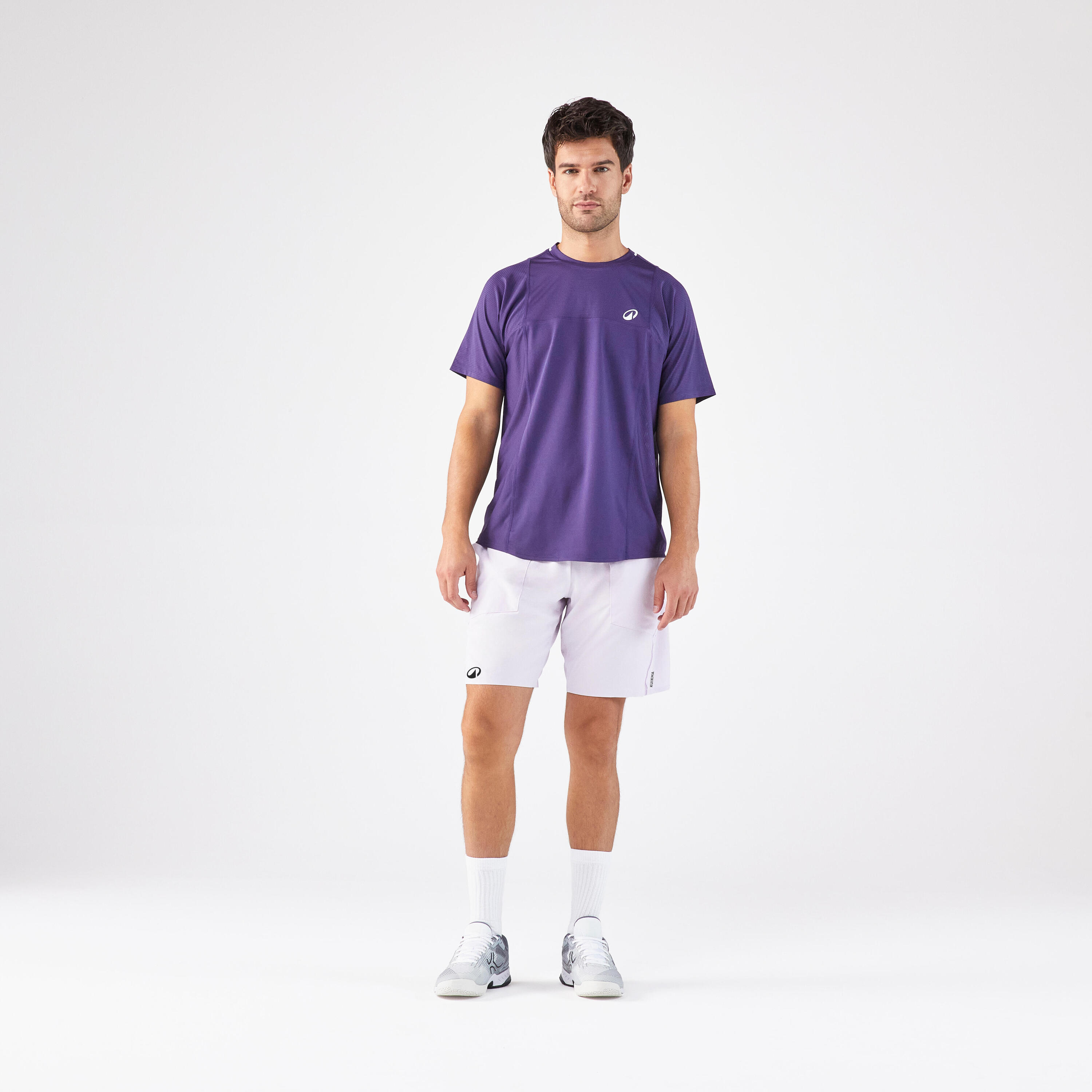 Ademende tennisshort voor heren Dry+ paars Gaël Monfils 2/13