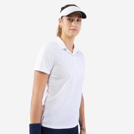 Polo tennis dry femme - Essentiel 100 blanc