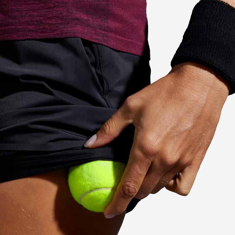 Șort 2 în 1 Tenis Light900 Negru Damă