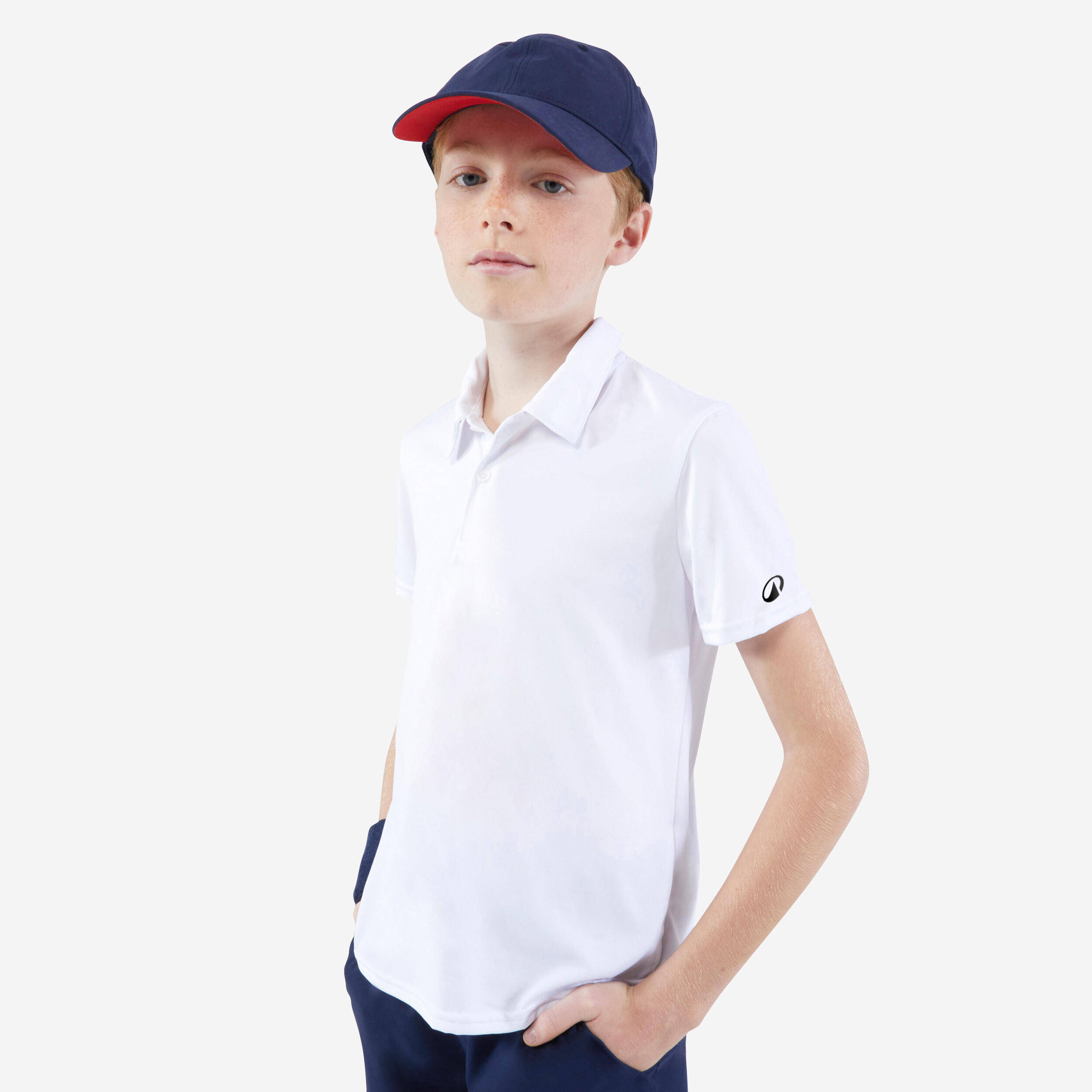 Kids Tennis Polo T-Shirt Dry 100 - White -  2