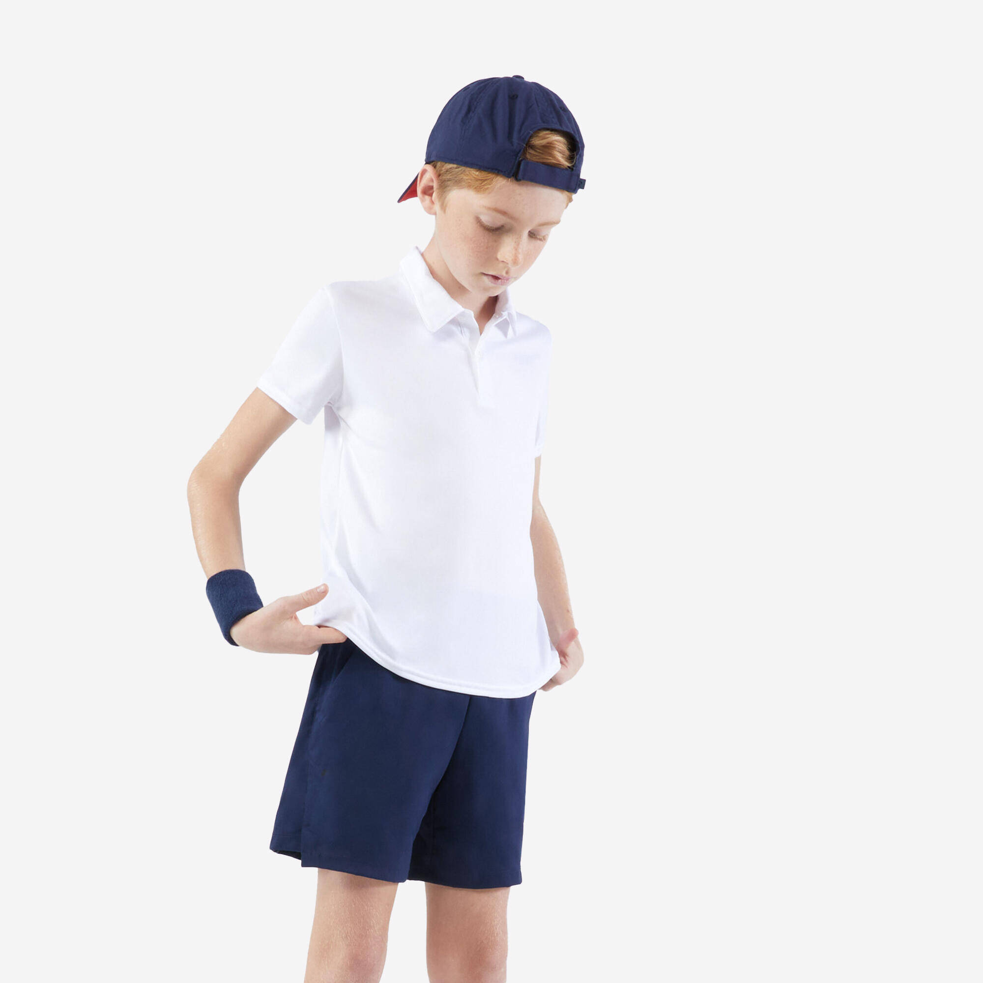 Kids Tennis Polo T-Shirt Dry 100 - White -  4