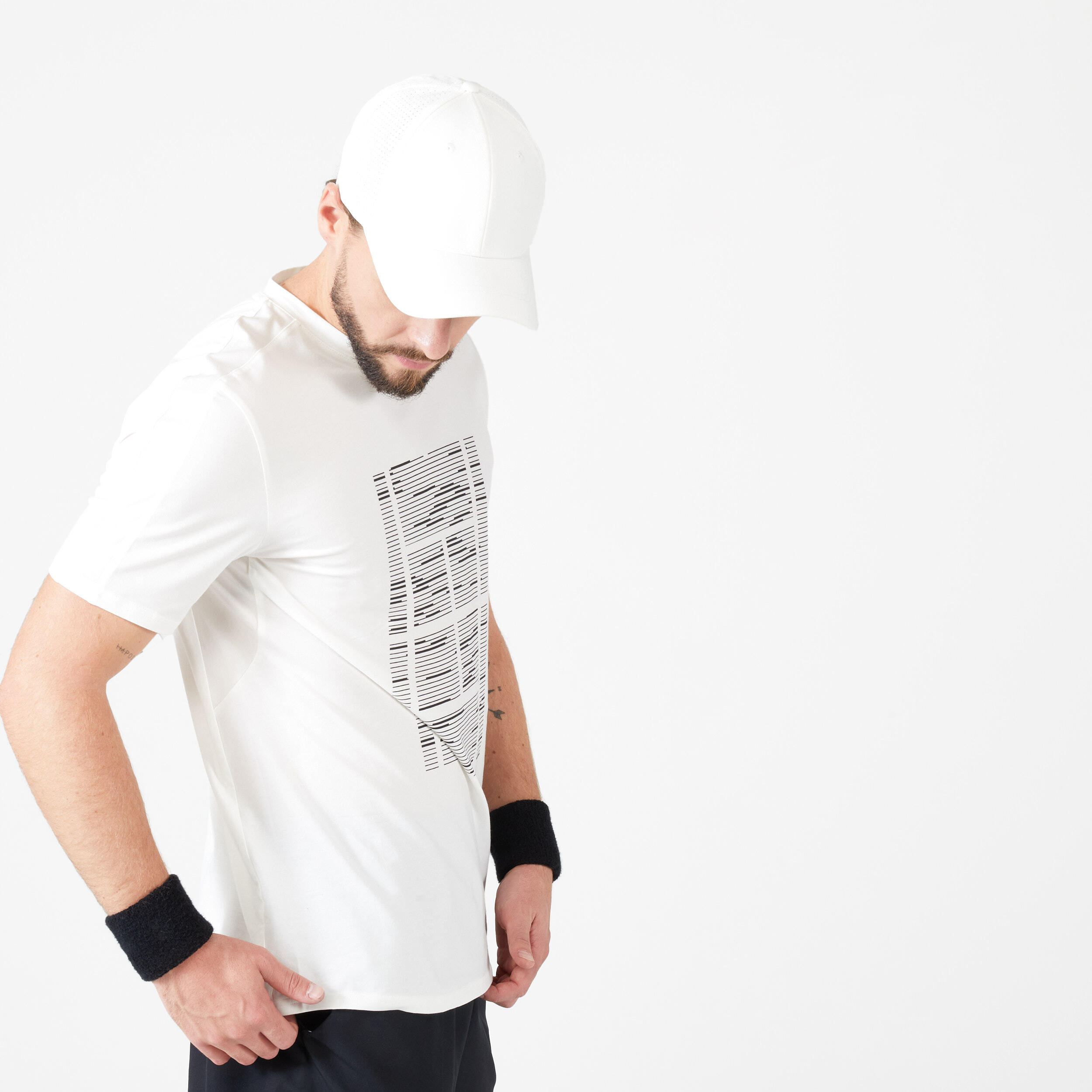 T-shirt de tennis homme - tts soft blanc cassé 8/10