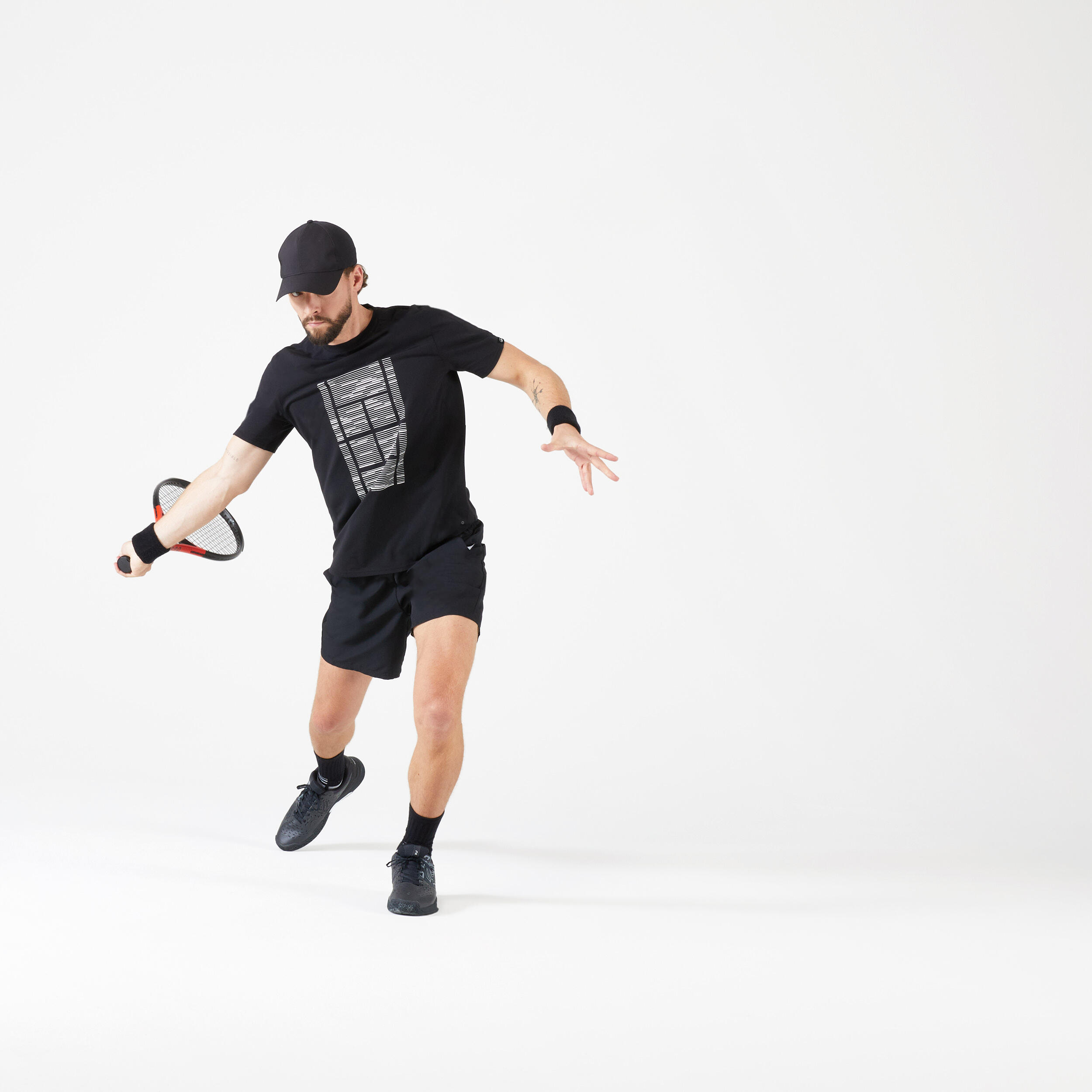 Herren T-Shirt Tennis - Soft TTS schwarz  8/10