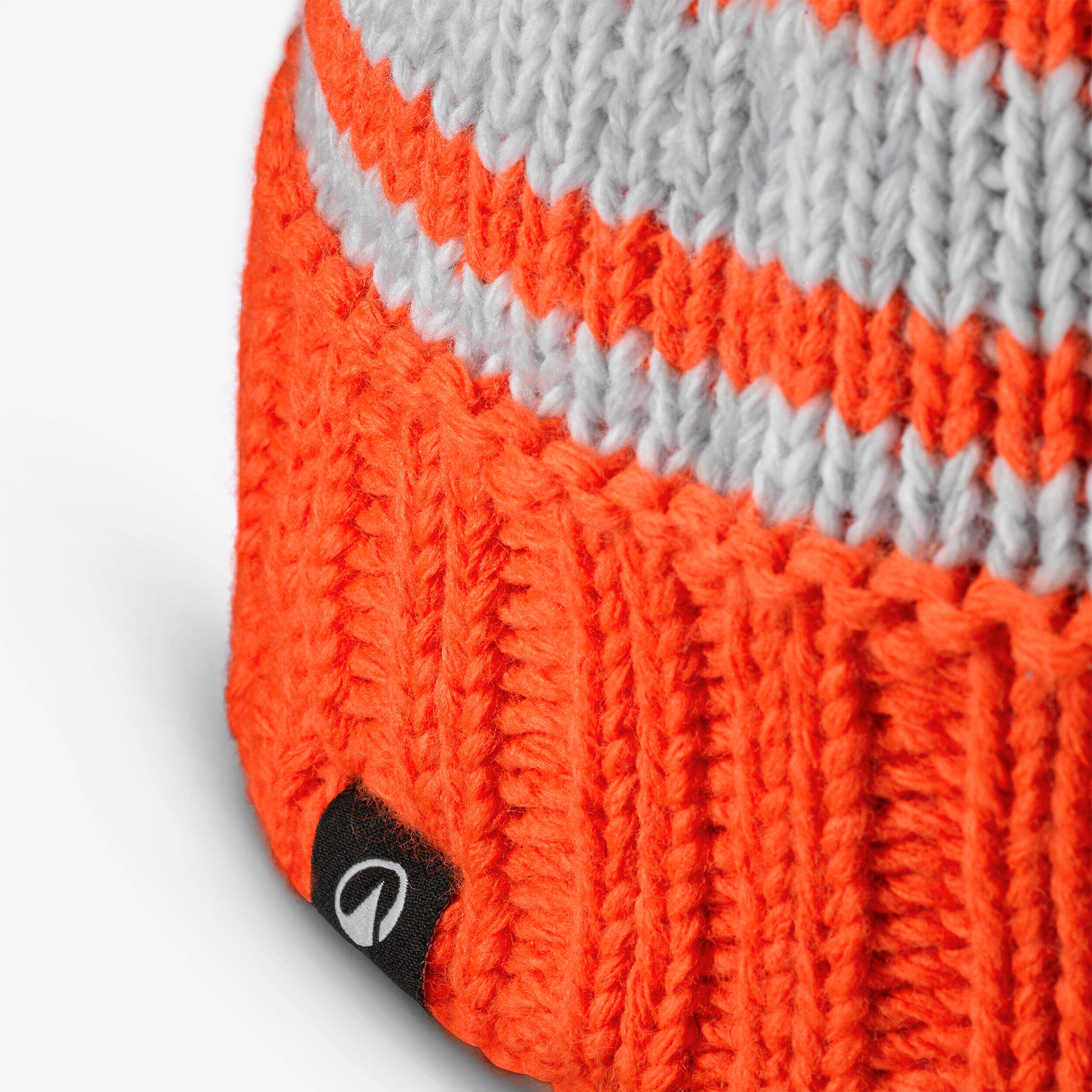 Kids' Made in France Skiing Beanie Hat GRAND NORD 500 - Grey and Red -  2