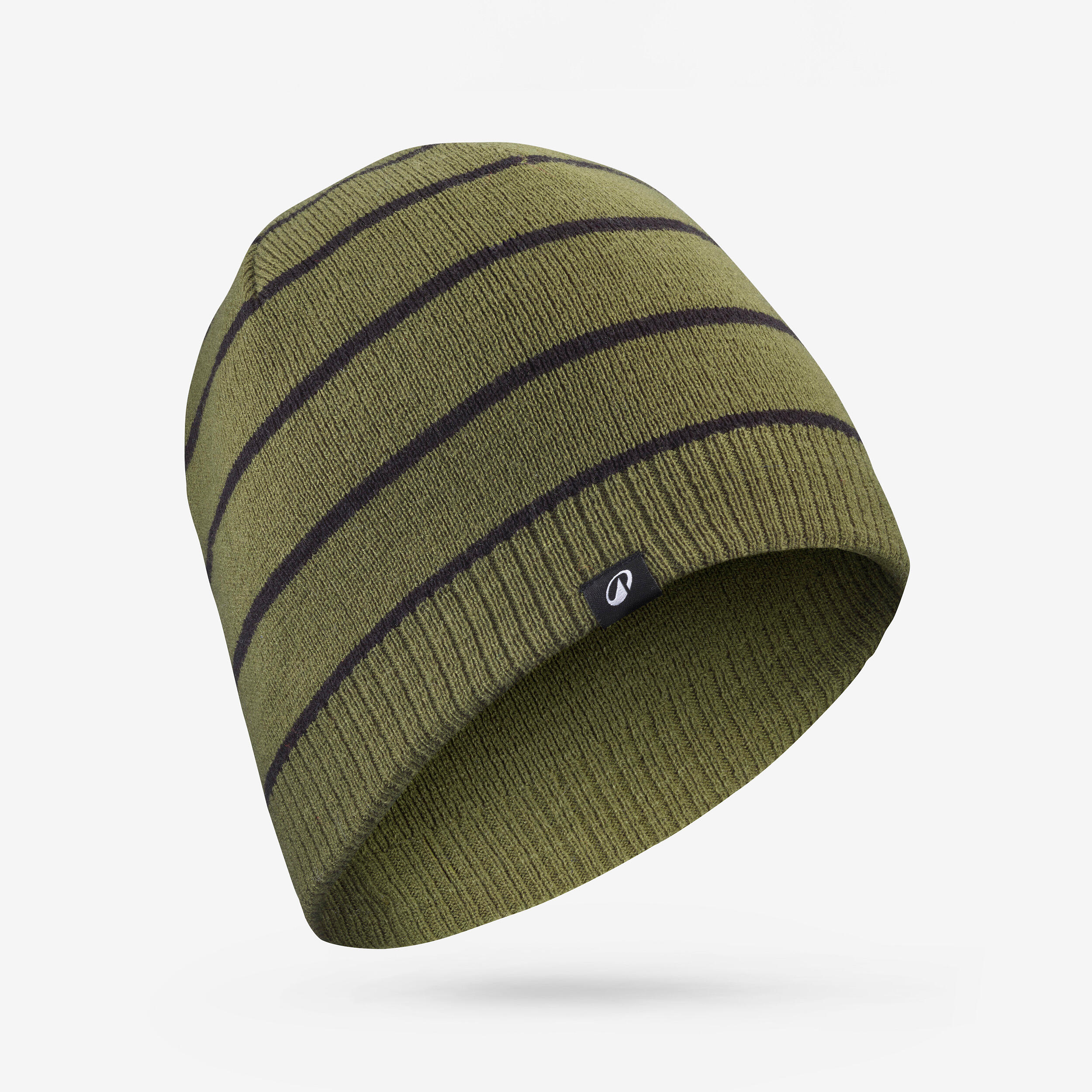 Adults' Beanie Hat SIMPLE 100 - Khaki and Black