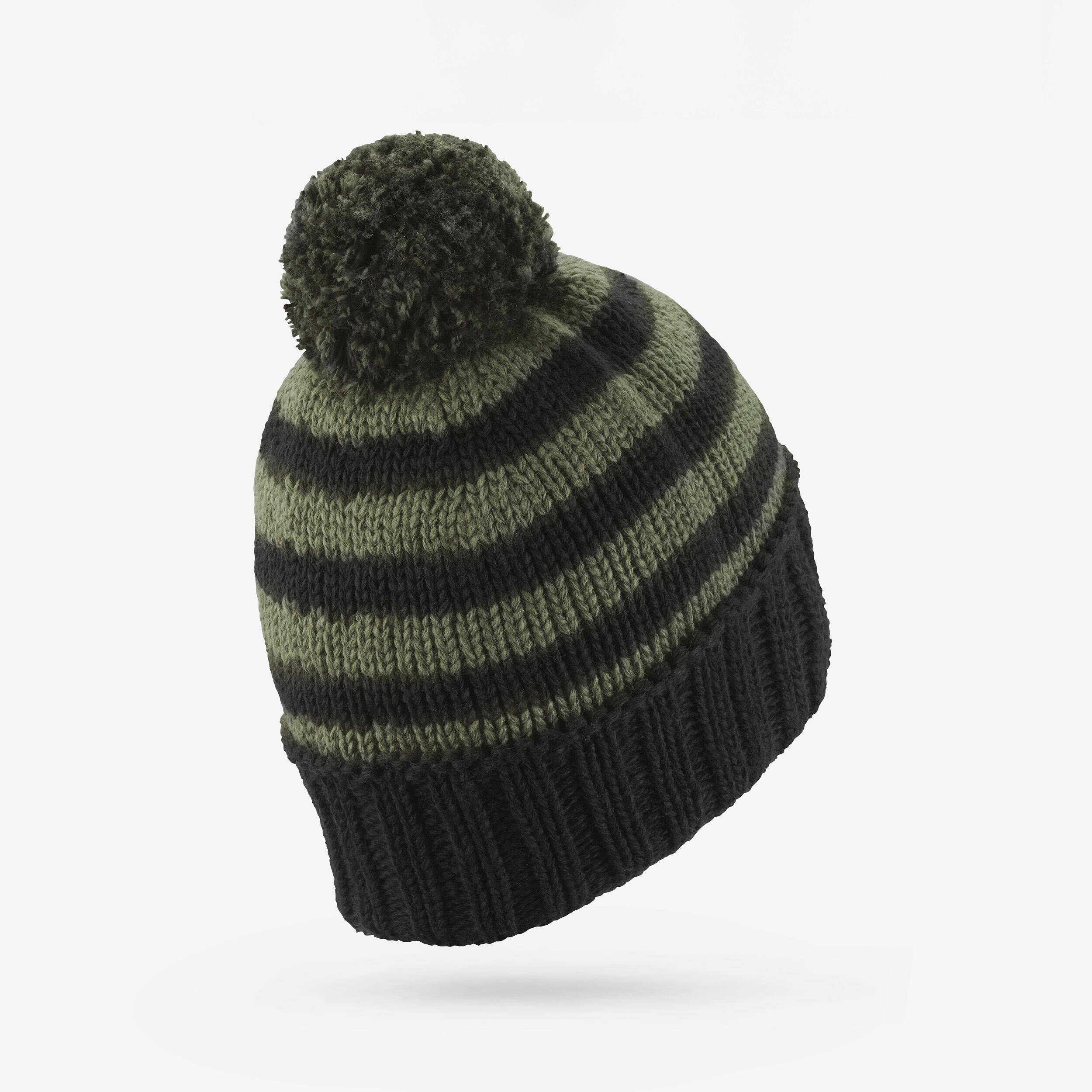Adults' Bobble Beanie Hat GRAND NORD FR 500 - Black and Green -  3