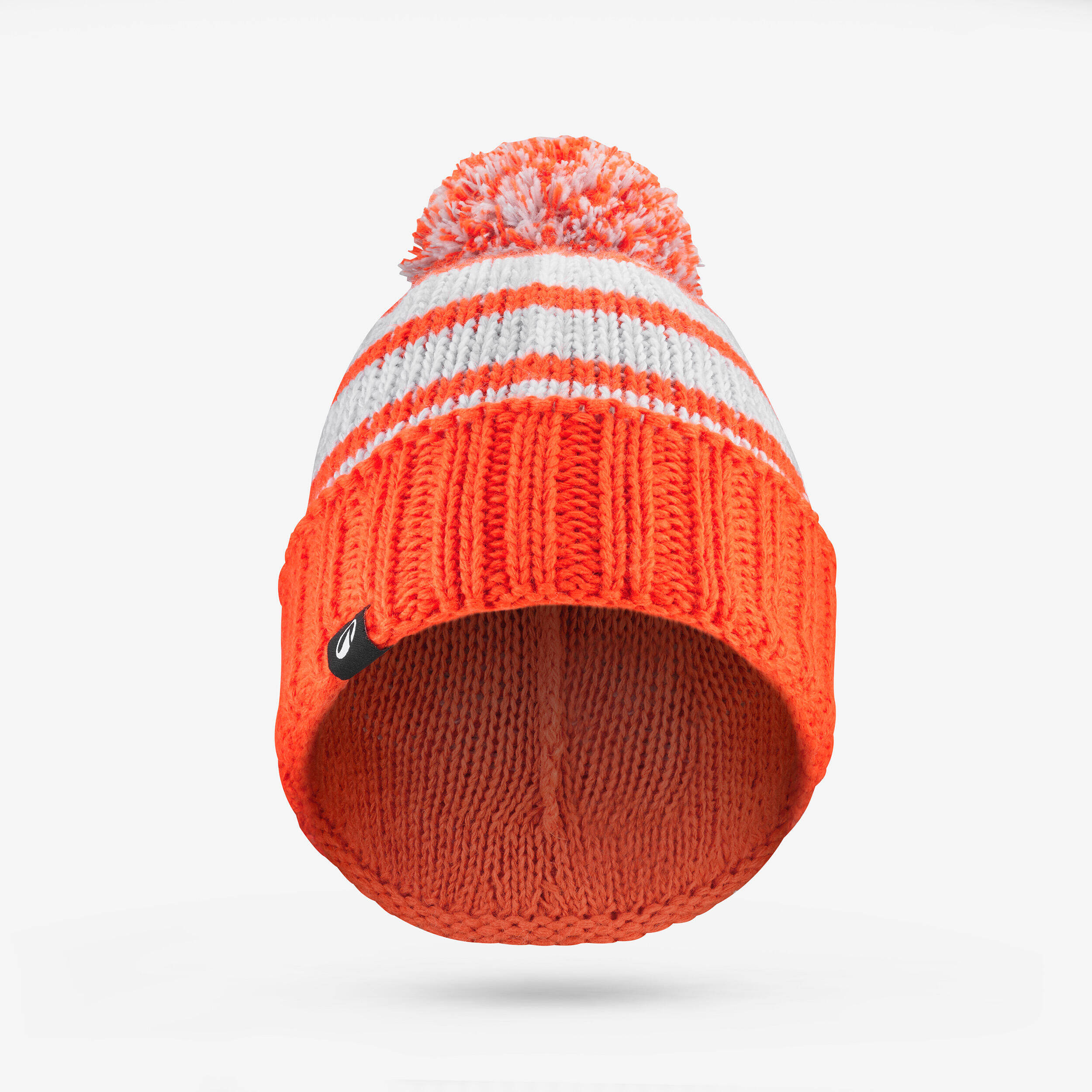 Kids' Made in France Skiing Beanie Hat GRAND NORD 500 - Grey and Red -  4