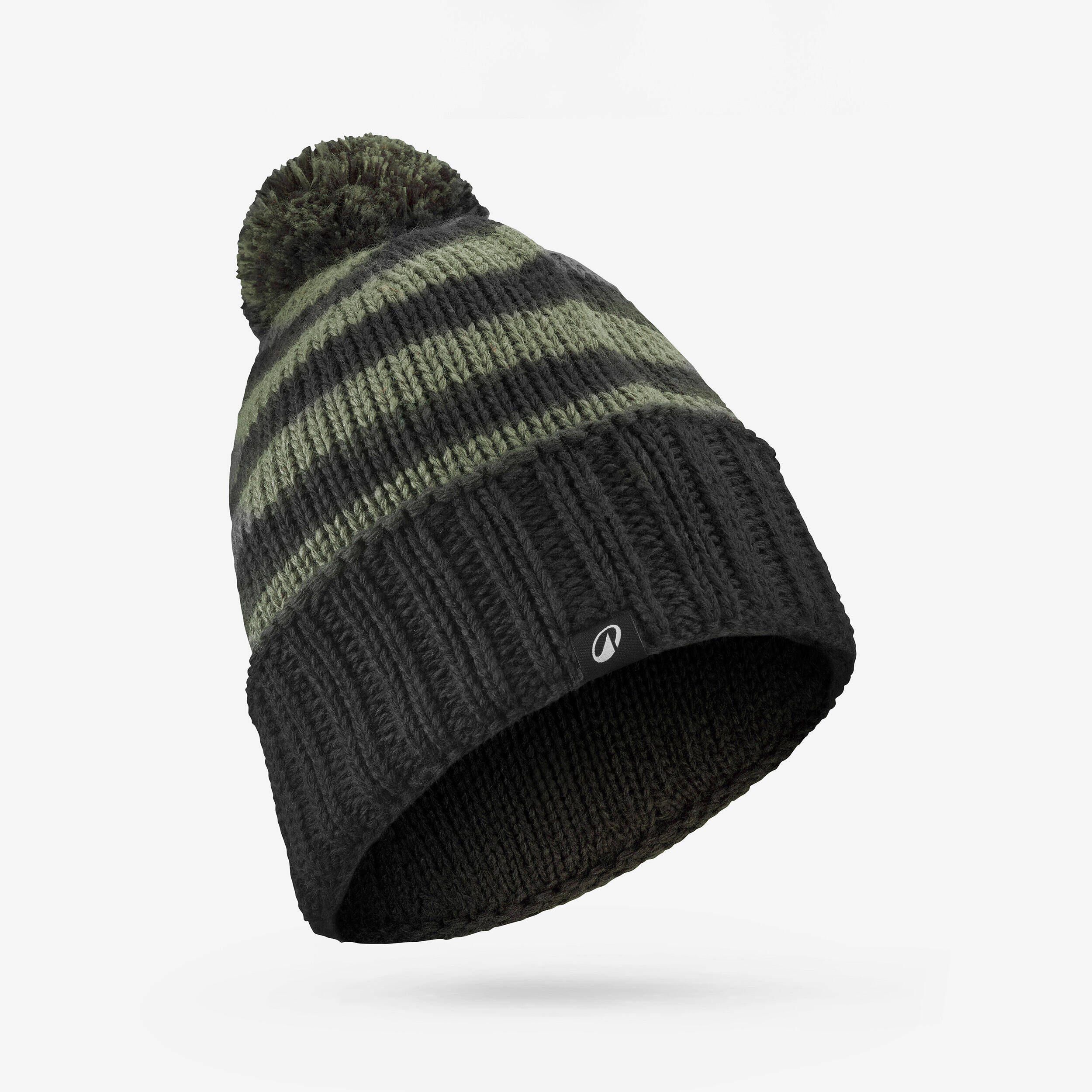 Adults' Bobble Beanie Hat GRAND NORD FR 500 - Black and Green -  1