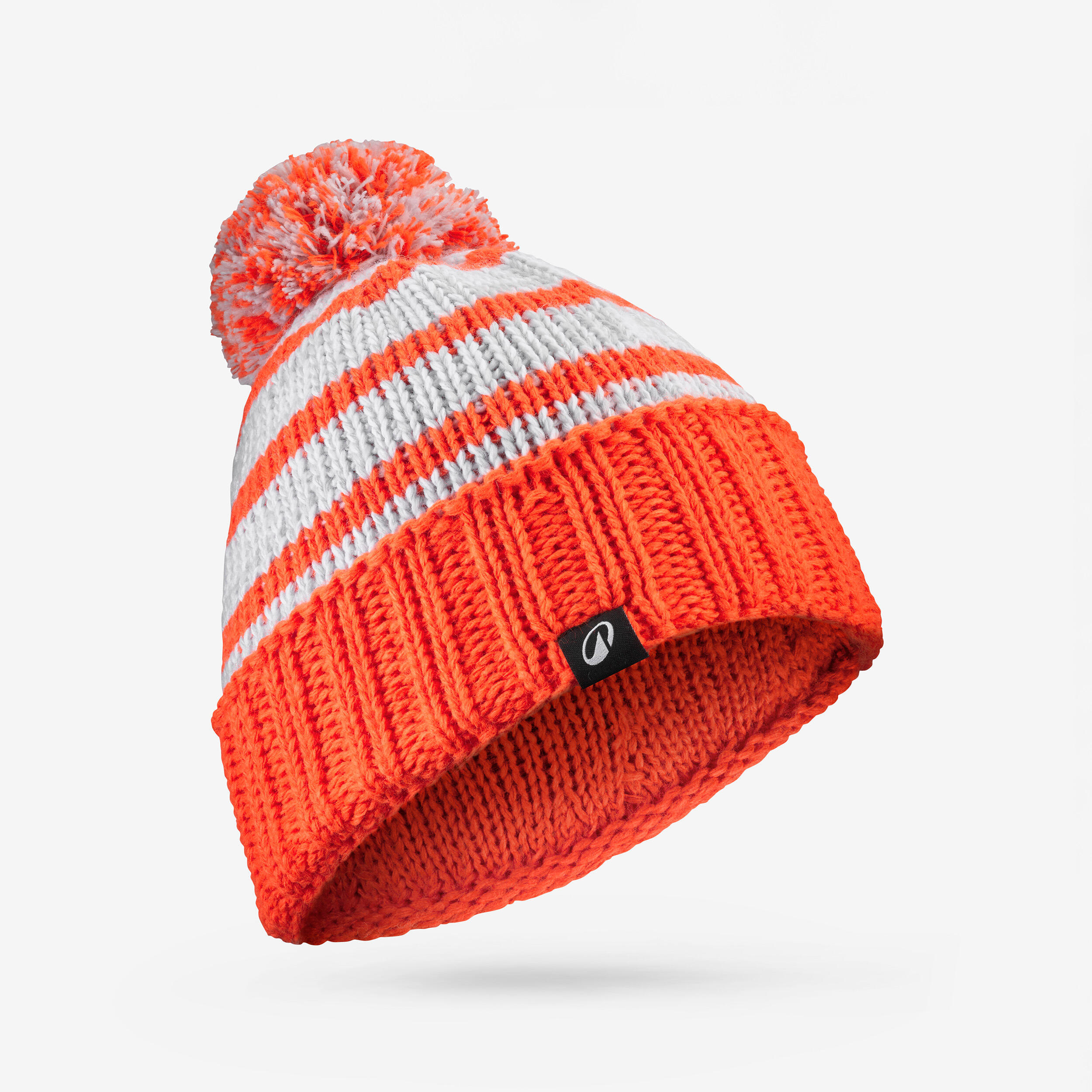 Kids' Made in France Skiing Beanie Hat GRAND NORD 500 - Grey and Red