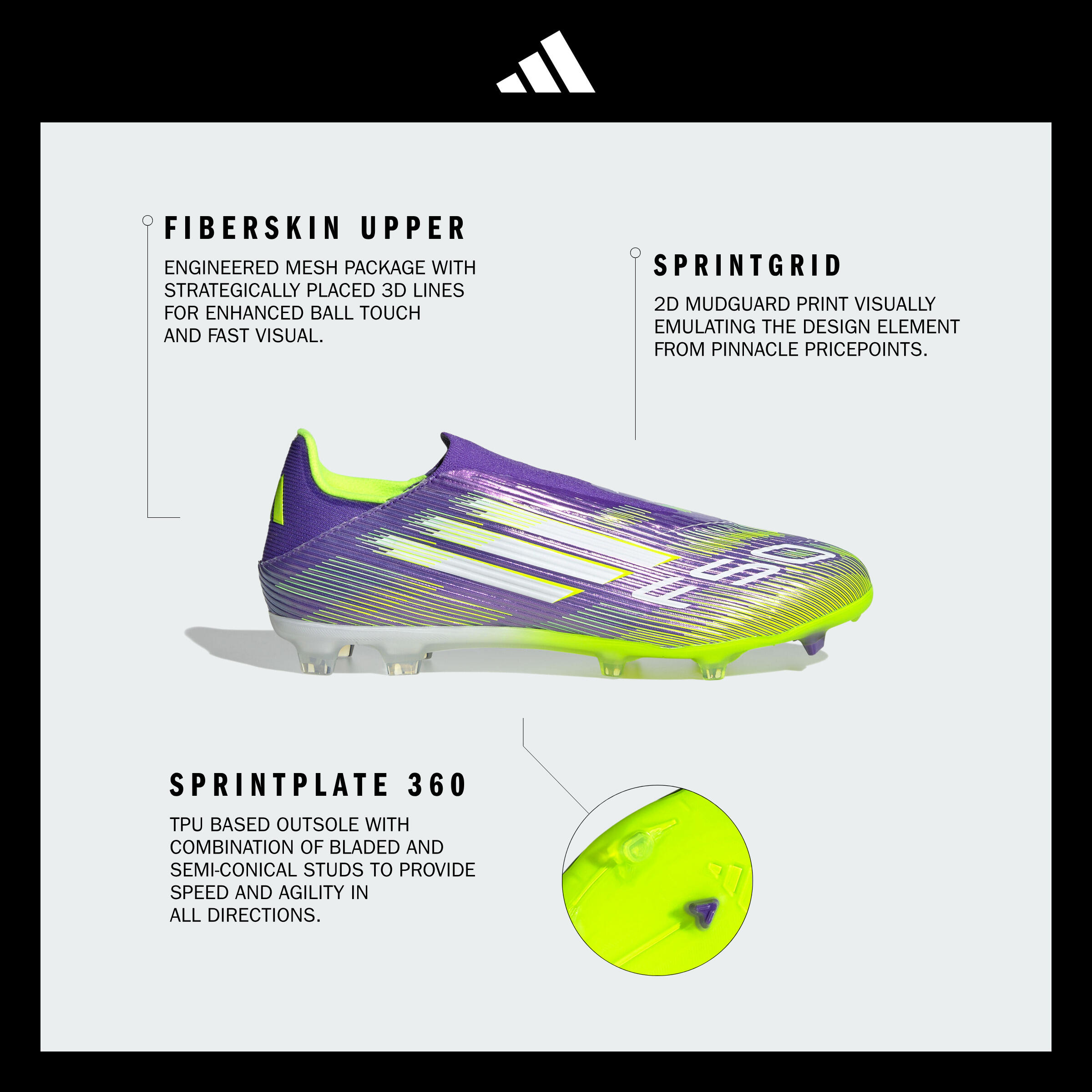 ADIDAS F50 League LL FG/MG kopačky fialovo-žlté 16/18