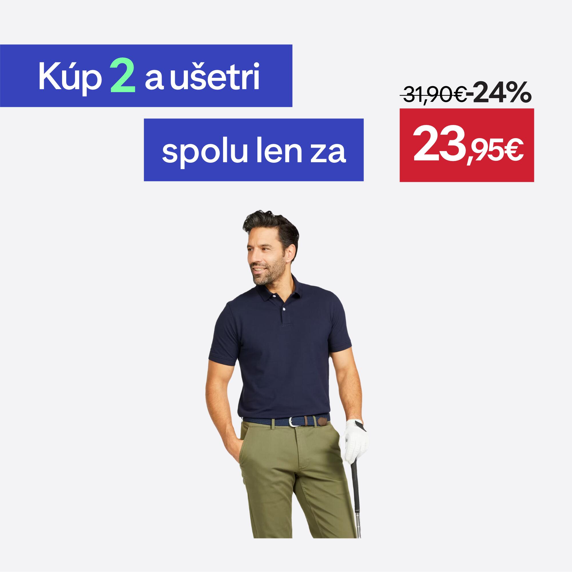 INESIS Pánska golfová polokošeľa MW500 tmavomodrá M