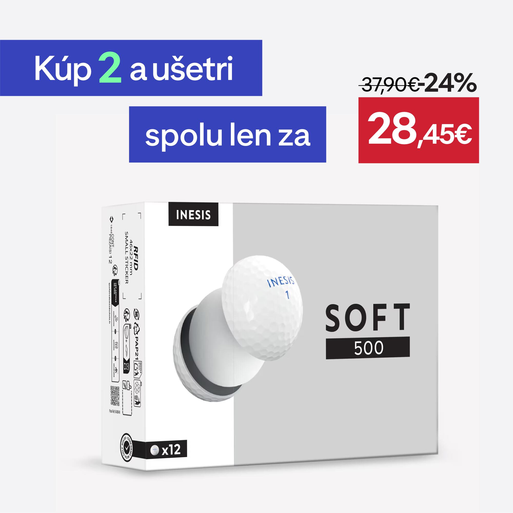 Golfové loptičky Inesis Soft 500 - 12 ks biele