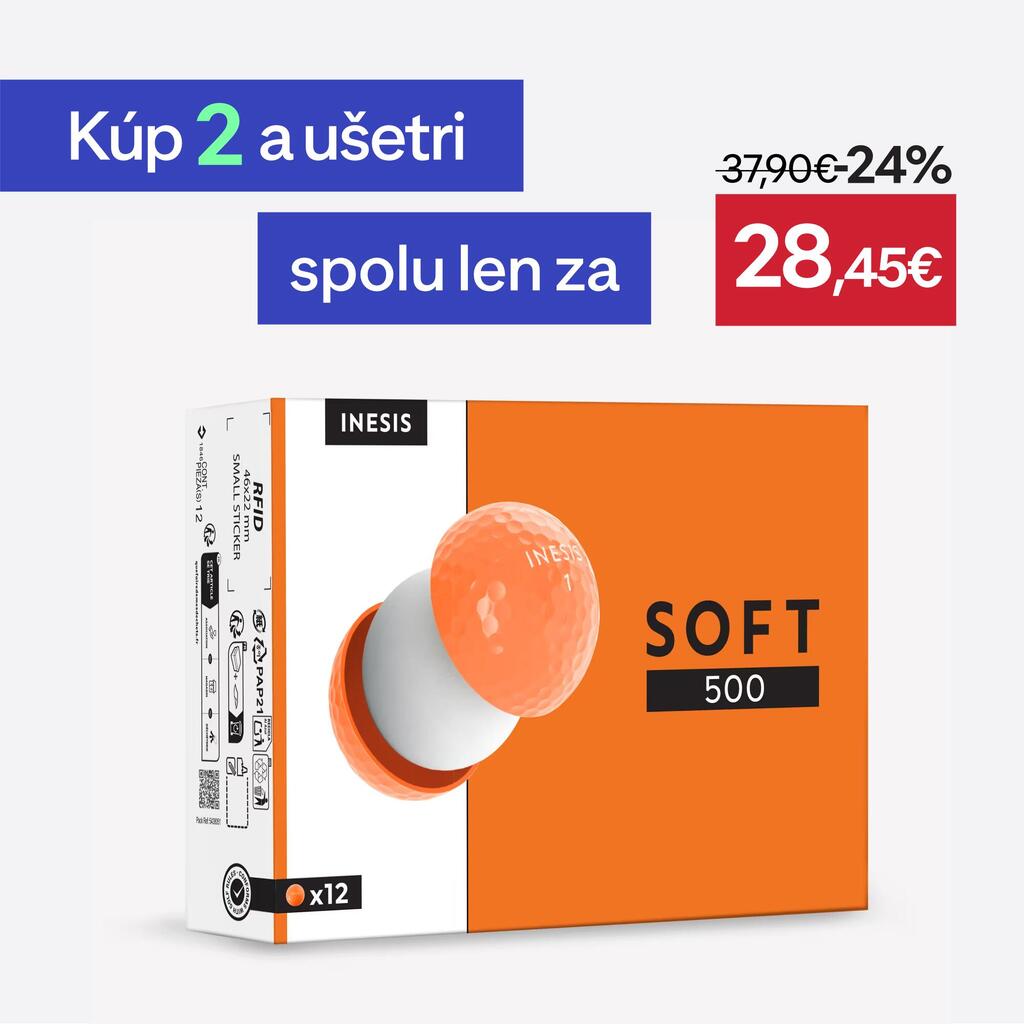 Golfové loptičky Soft 500 - 12 ks oranžové