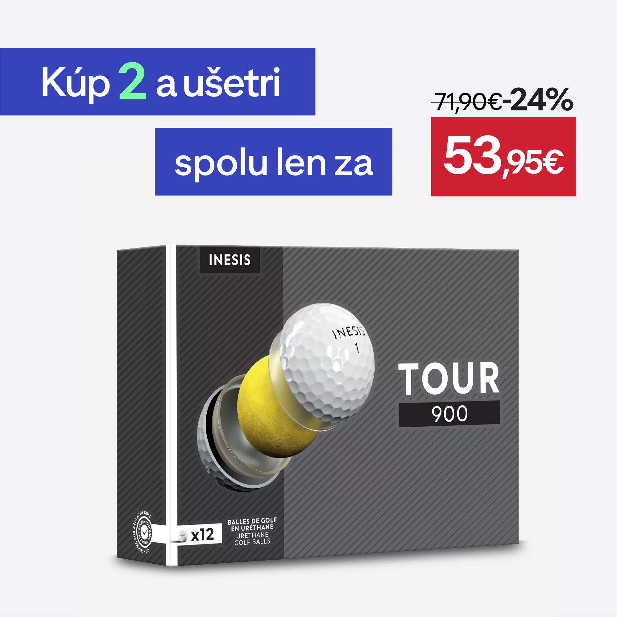 Golfové loptičky Inesis Tour 900 - 12 ks biele