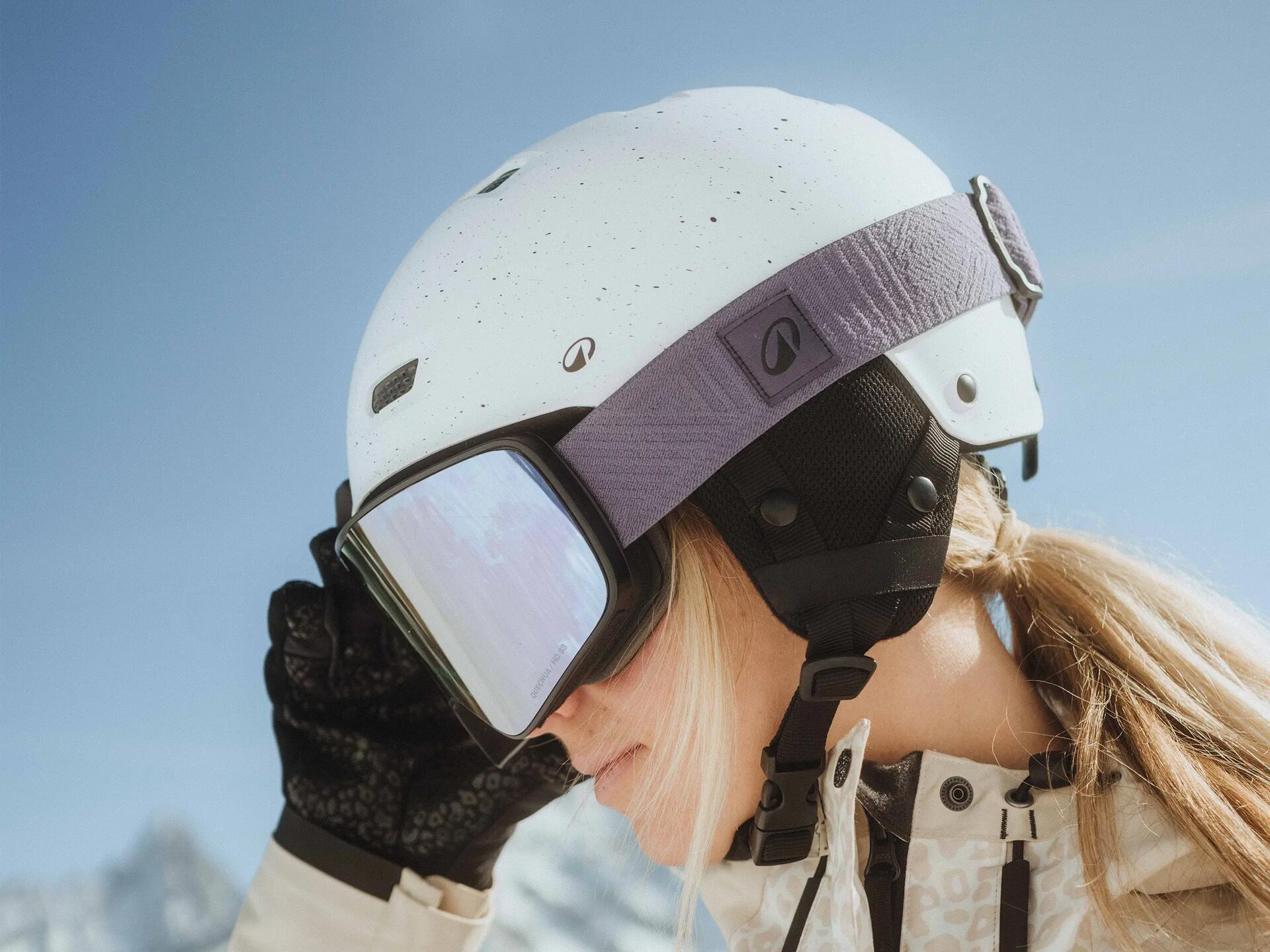 frau mit skibrille
