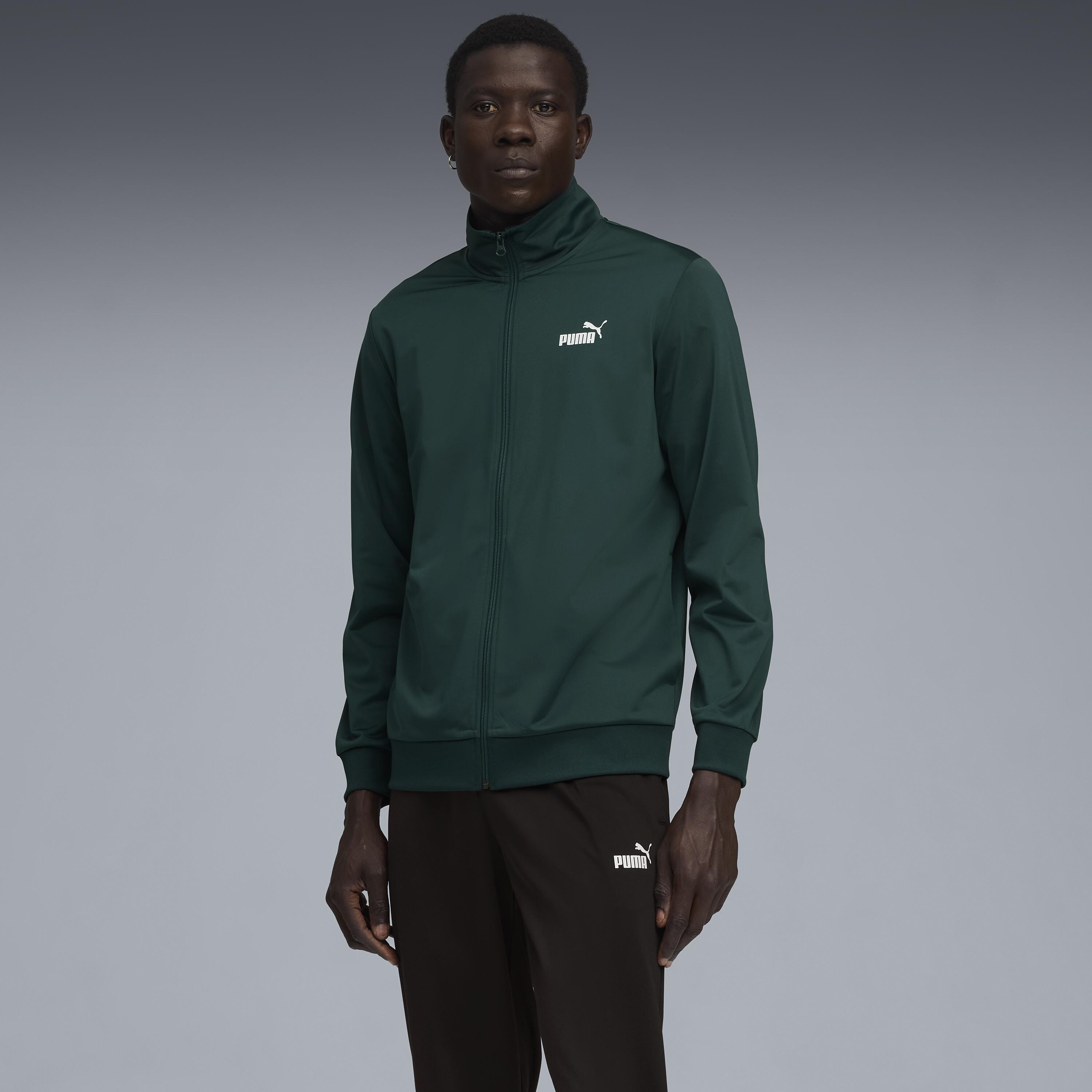 Chándal fitness Puma hombre sudadera y pantalones de chándal verde/negro 2/3
