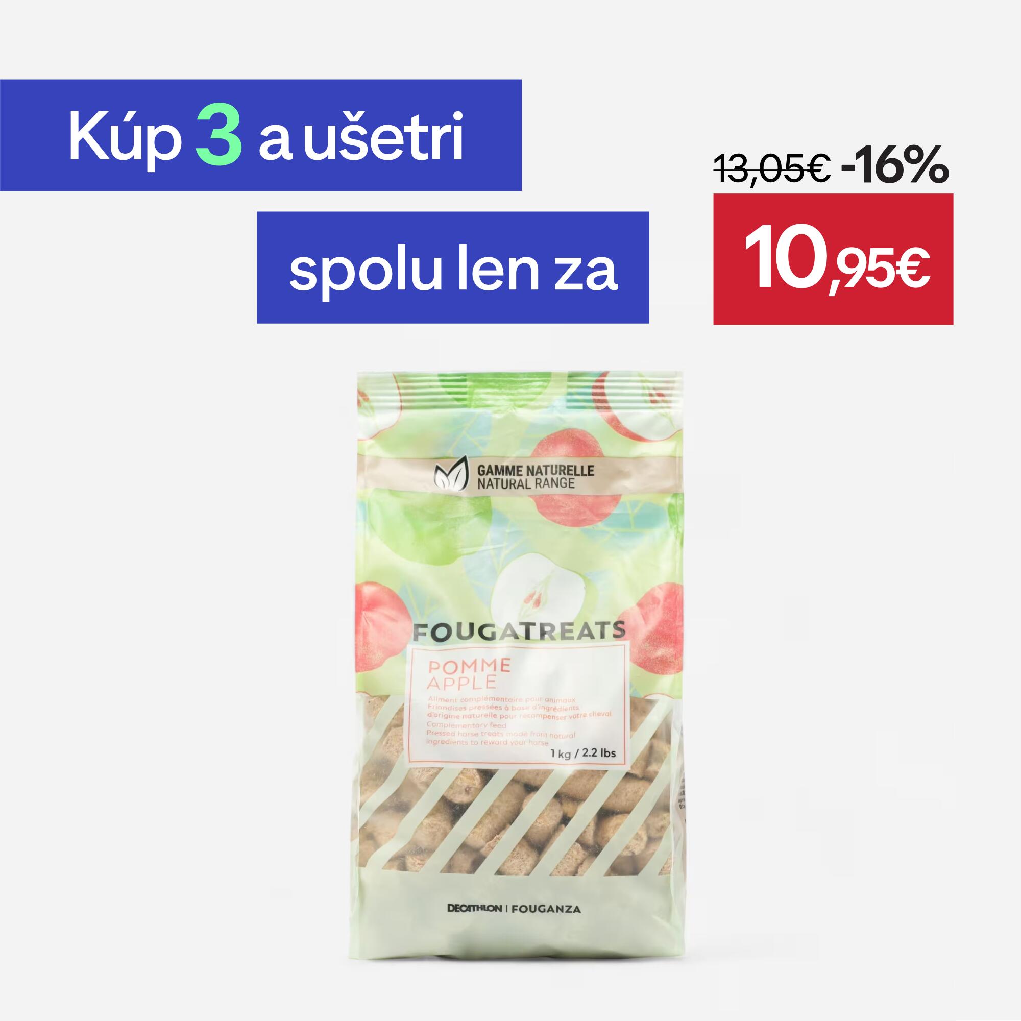 FOUGANZA Prírodné maškrty Fougatreats pre kone a poníky – jablko 1 kg 1kg