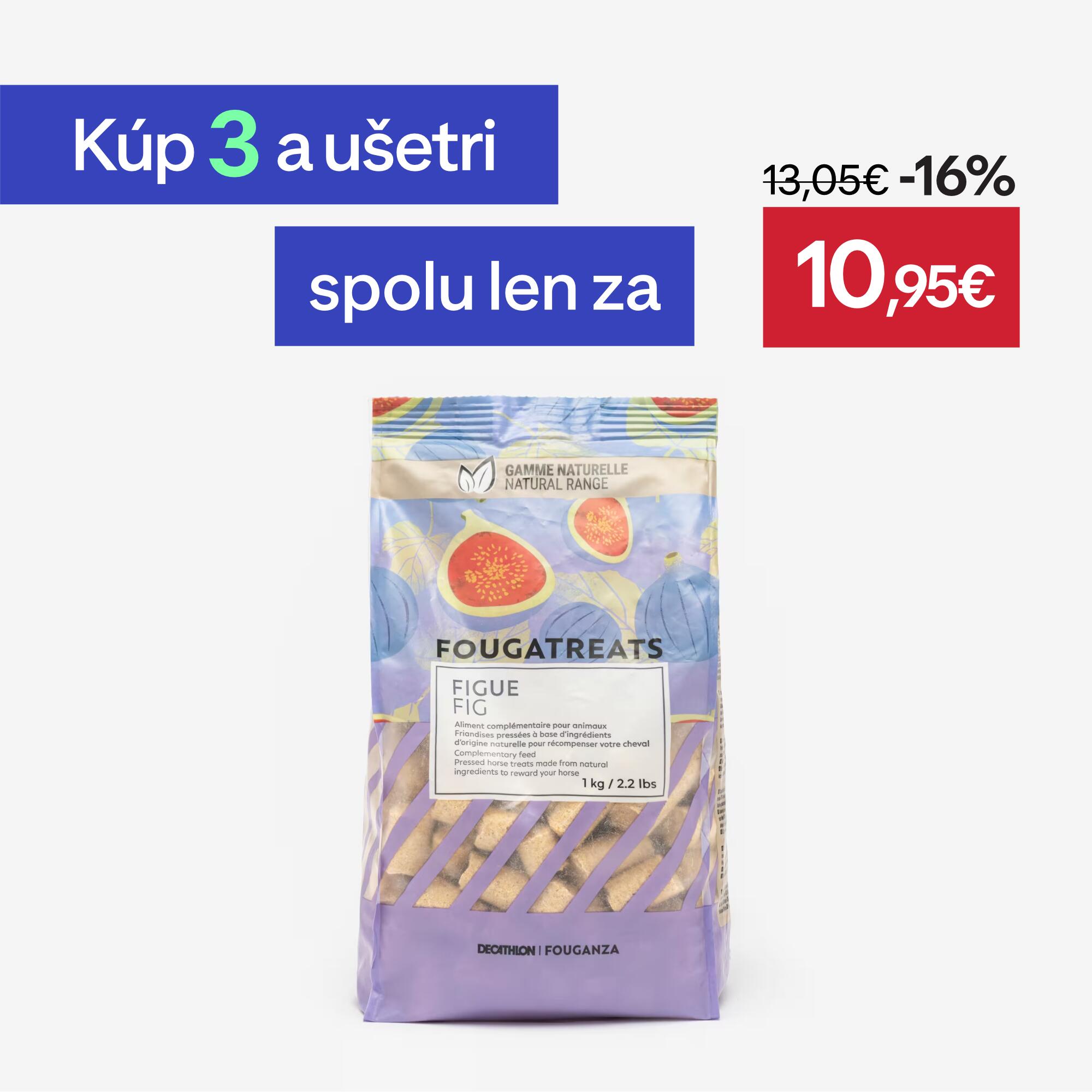 FOUGANZA Prírodné maškrty Fougatreats pre kone a poníky – figy 1 kg 1kg