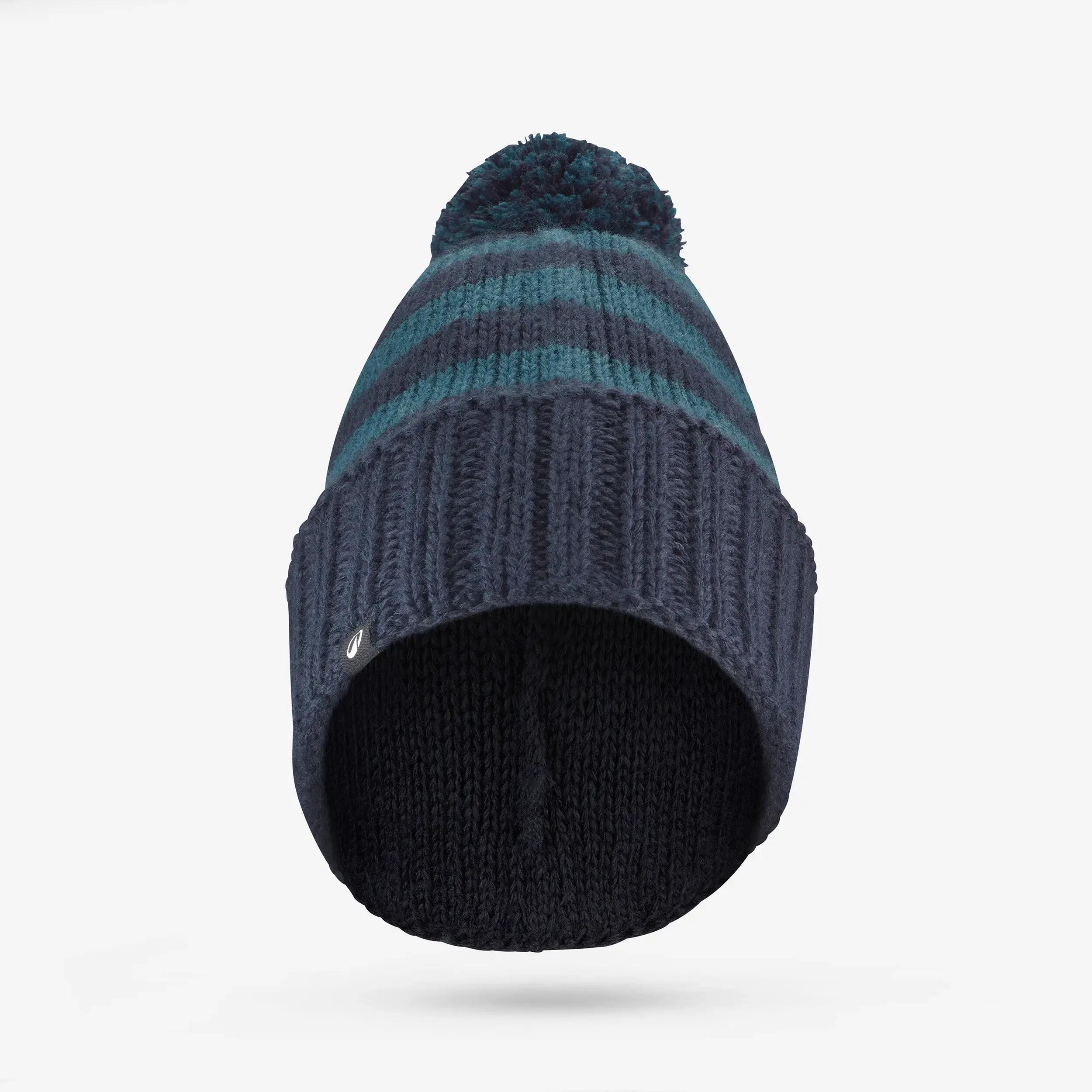 Adults' Bobble Beanie Hat GRAND NORD FR 500 - Black and Blue -  4
