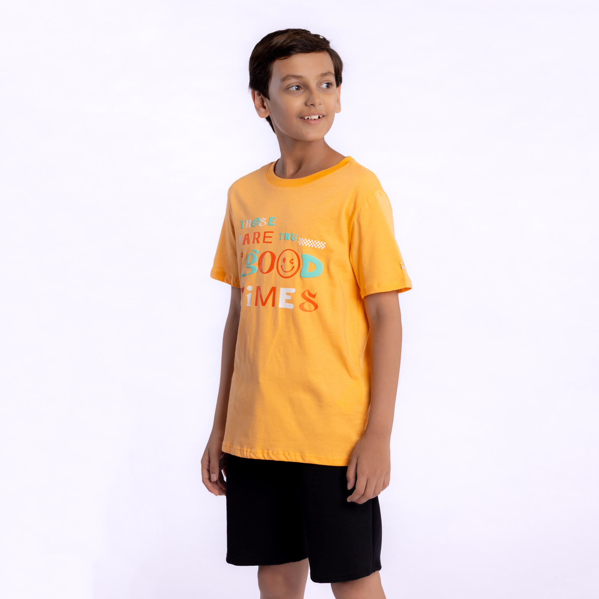 T-Shirt 500 - Orange Apricot Print