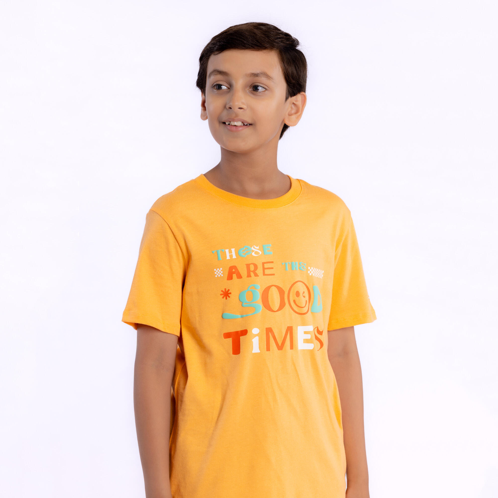 T-Shirt 500 - Orange Apricot Print