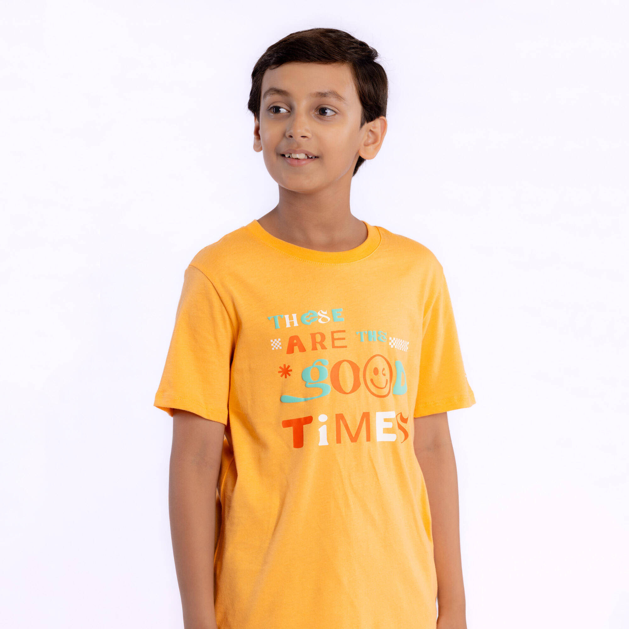 T-Shirt 500 - Orange Apricot Print -  3