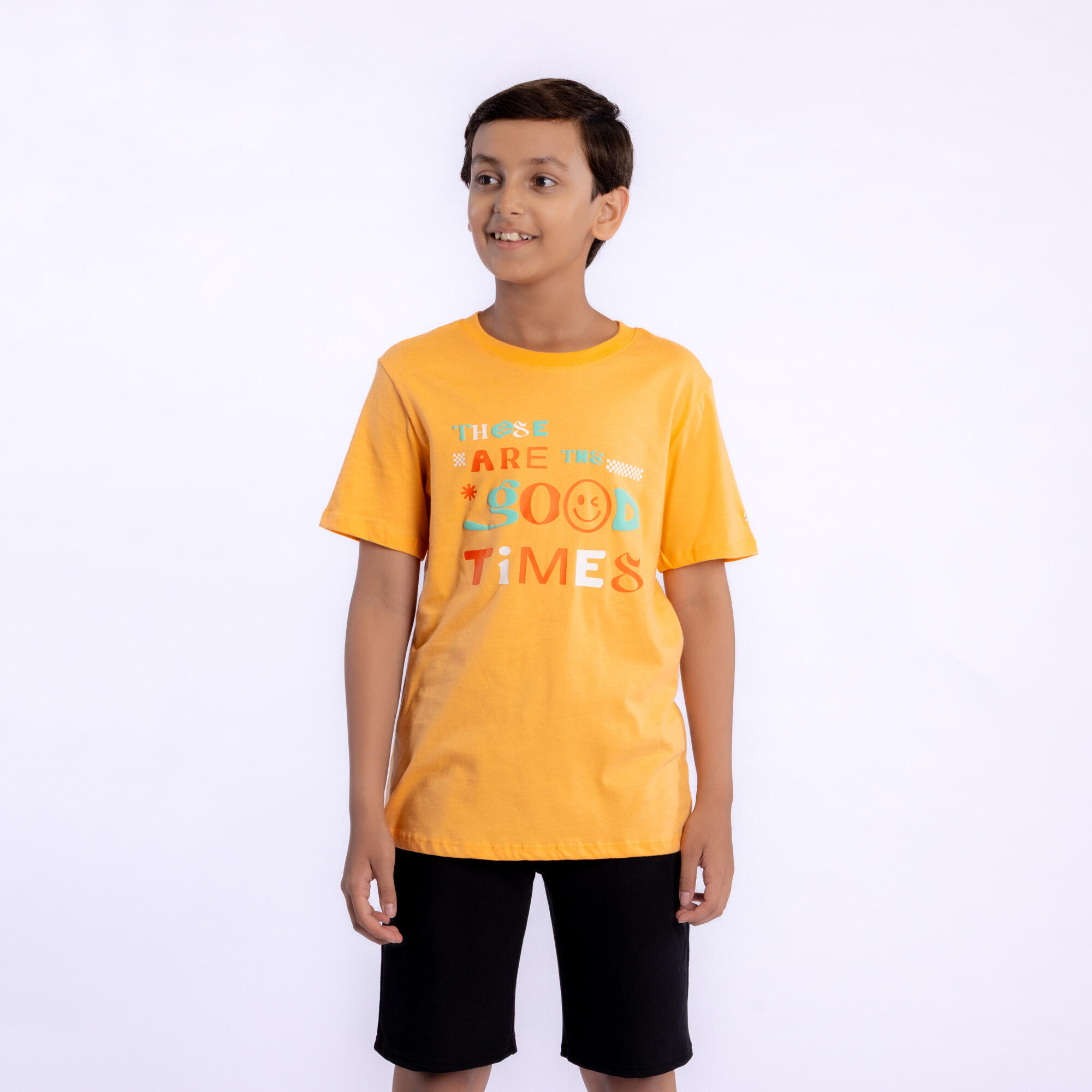 T-Shirt 500 - Orange Apricot Print