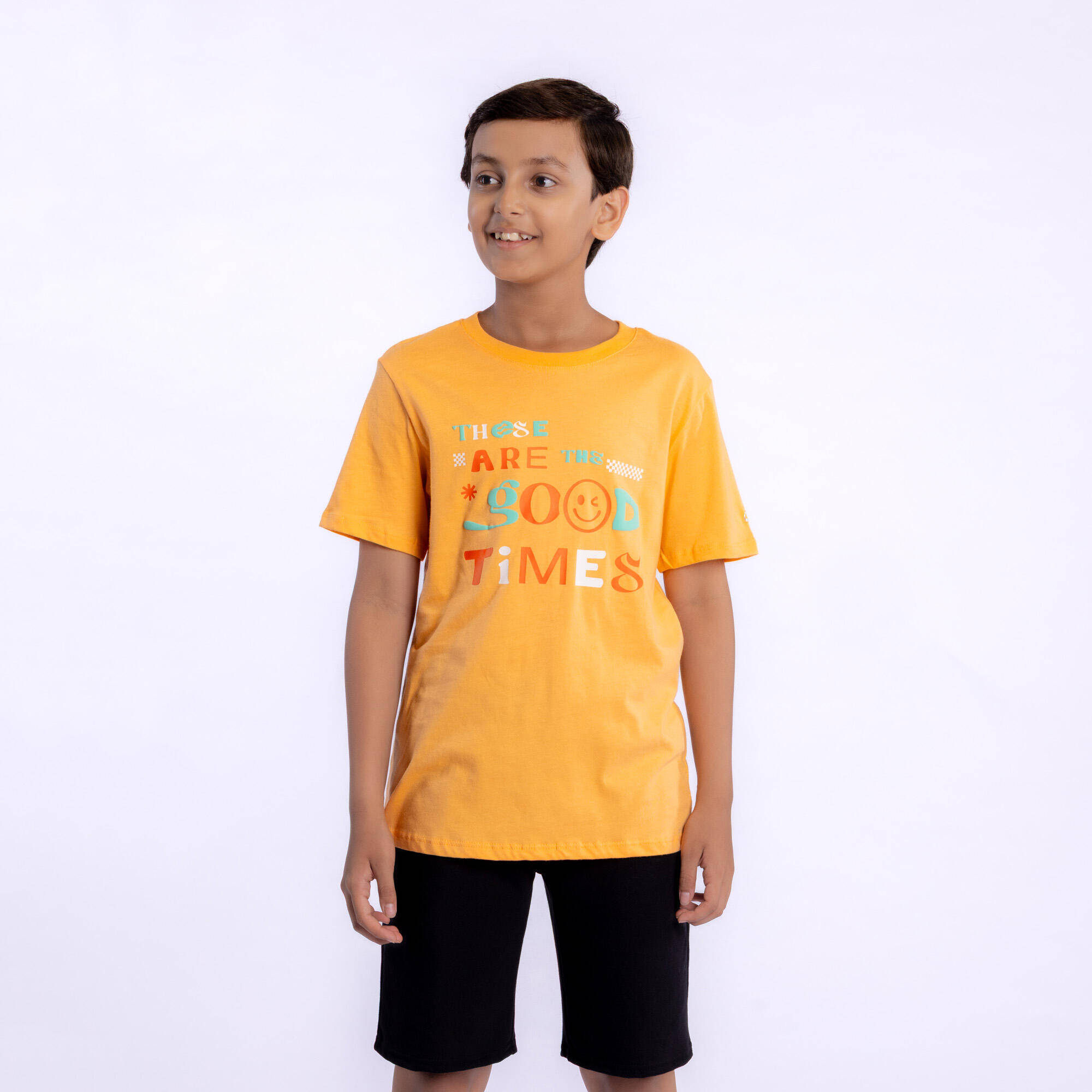 T-Shirt 500 - Orange Apricot Print -  1