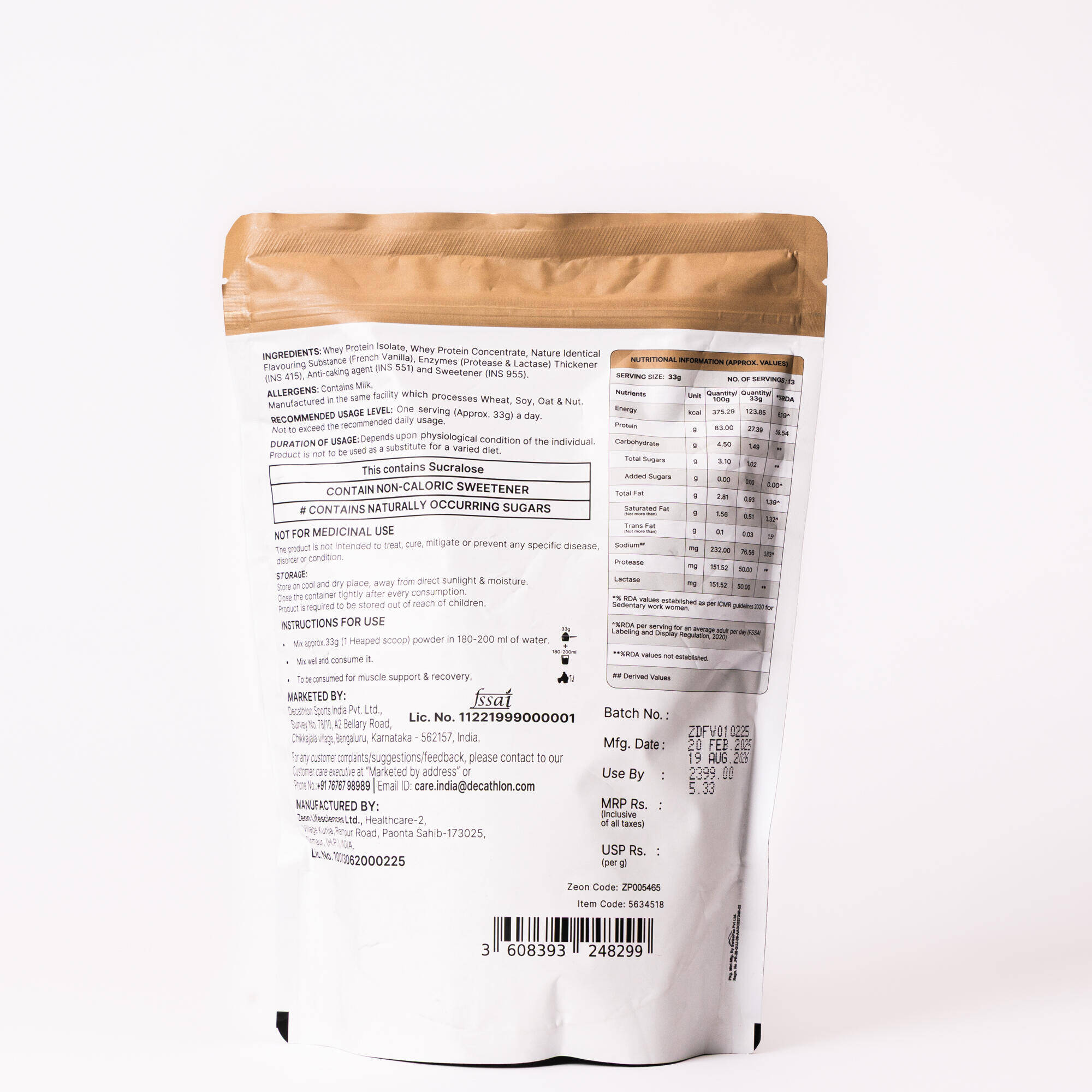 WHEY PROTEIN VANILLA 450g -  5