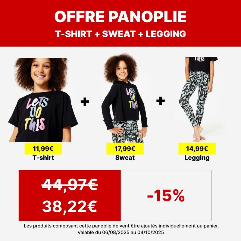 Tricou scurt pentru dans modern jazz, fete, negru-roz
