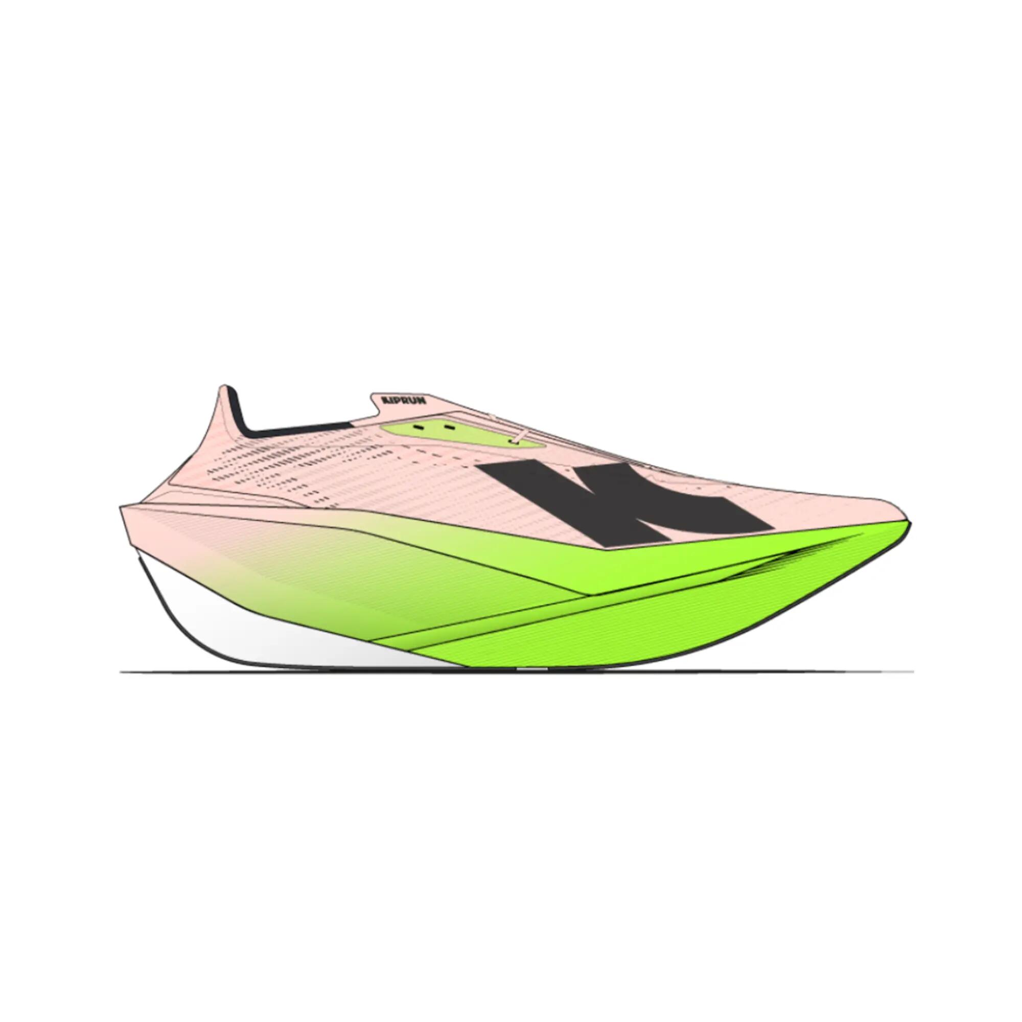 Chaussures de running route femme, Kiprun Kipstorm tempo rose jaune 9/9