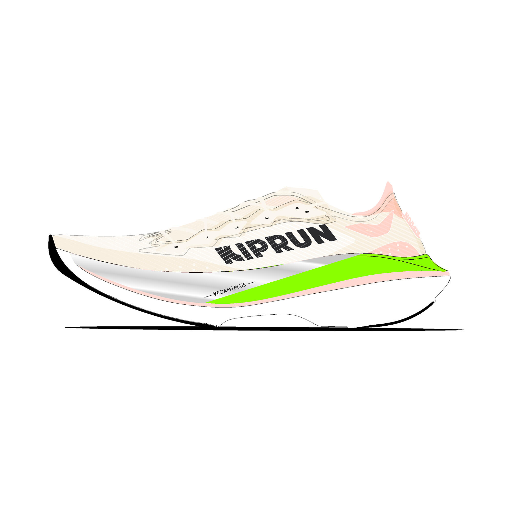 Chaussures de running femme, Kiprun KD900x LD 2 blanc et rose 9/9