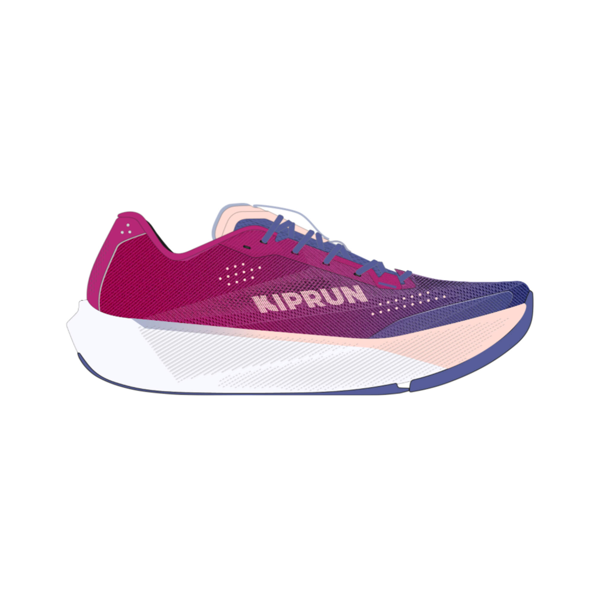 Chaussures de running route femme, Kiprun Kipride fuchsia 8/8
