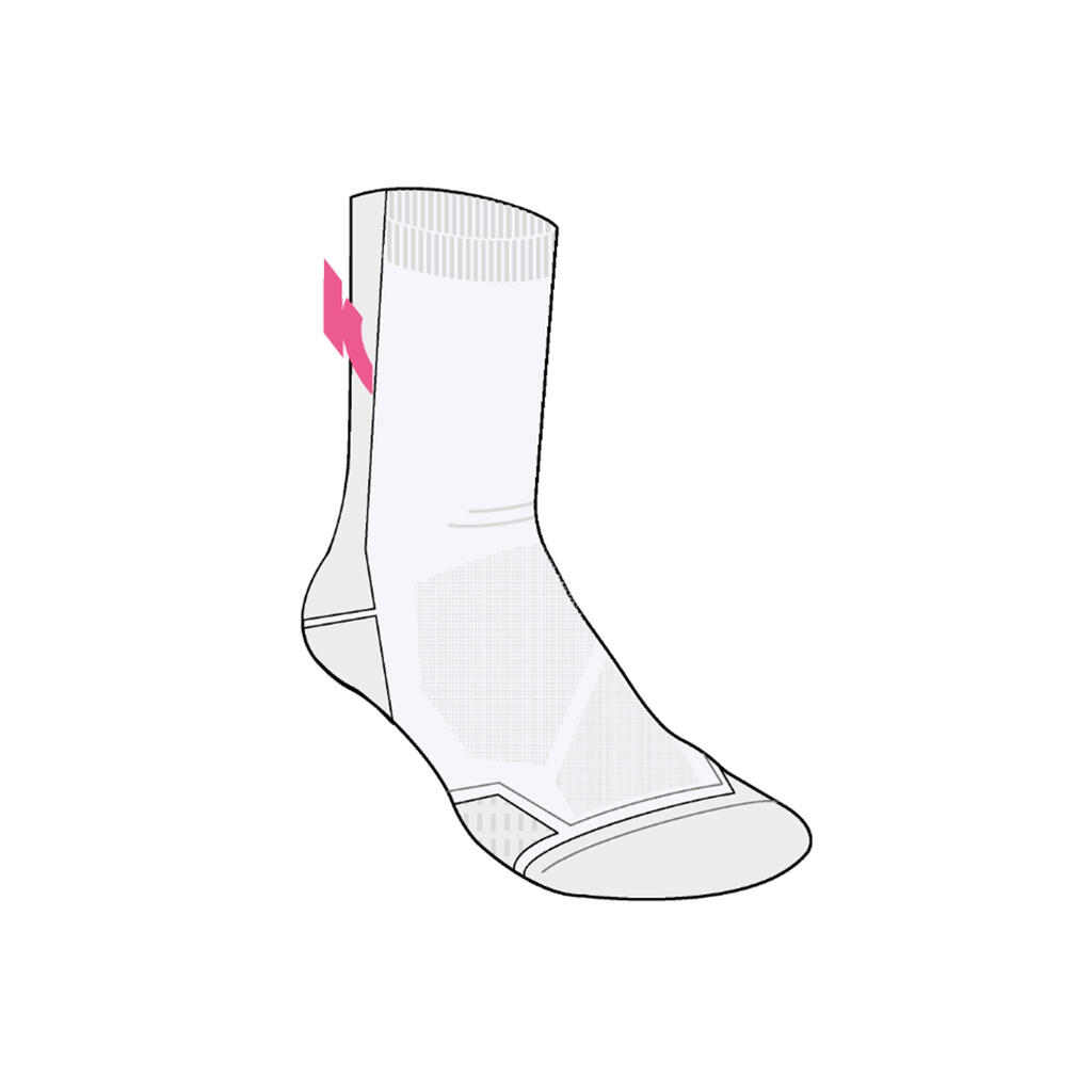 KIPRUN run900 mid-calf running socks-white/pink